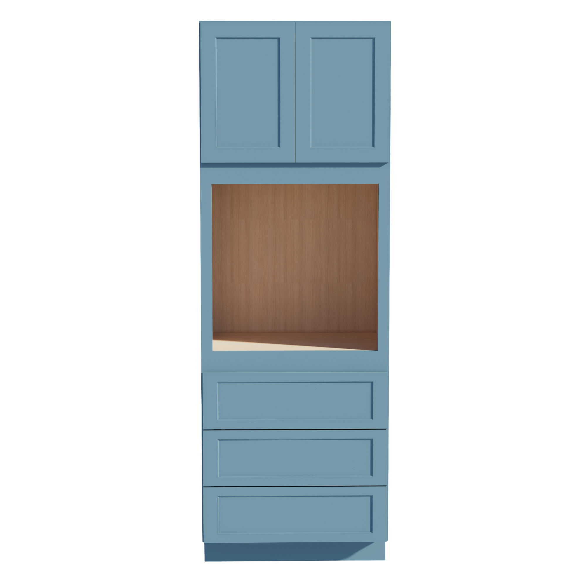 TG-OC3396: Soft Green Shaker 33"W x 96"H x 24"D 2 Doors & 3 Drawers Tall Oven Shelf Cabinets