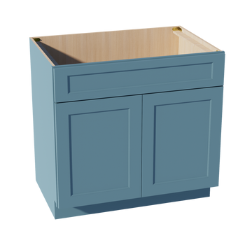 TG-SB36: Soft Green Shaker 36" 2 Doors 1 False Drawer Sink Base Cabinet