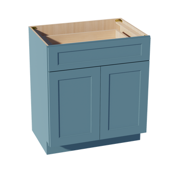 TG-VB3021: Soft Green Shaker 30"W x 34-1/2"H x 21"D 2 Doors & 1 Drawer Double Door Vanity Base Cabinets