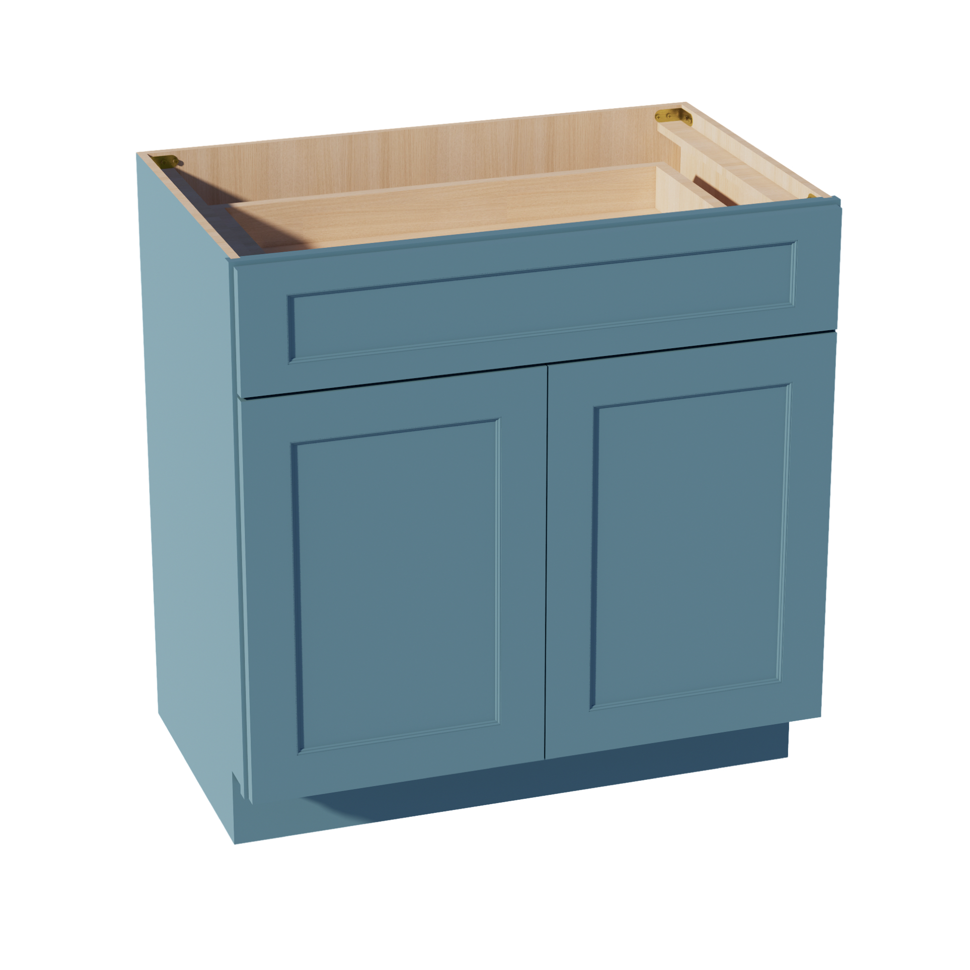 TG-VB3321: Soft Green Shaker 33"W x 34-1/2"H x 21"D 2 Doors & 1 Drawer Double Door Vanity Base Cabinets