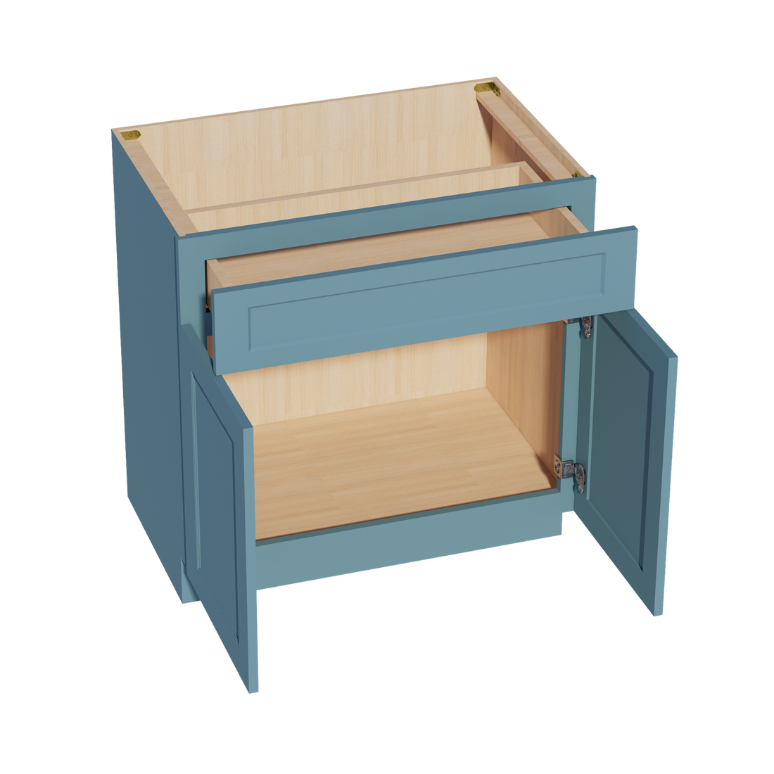 TG-VB3321: Soft Green Shaker 33"W x 34-1/2"H x 21"D 2 Doors & 1 Drawer Double Door Vanity Base Cabinets