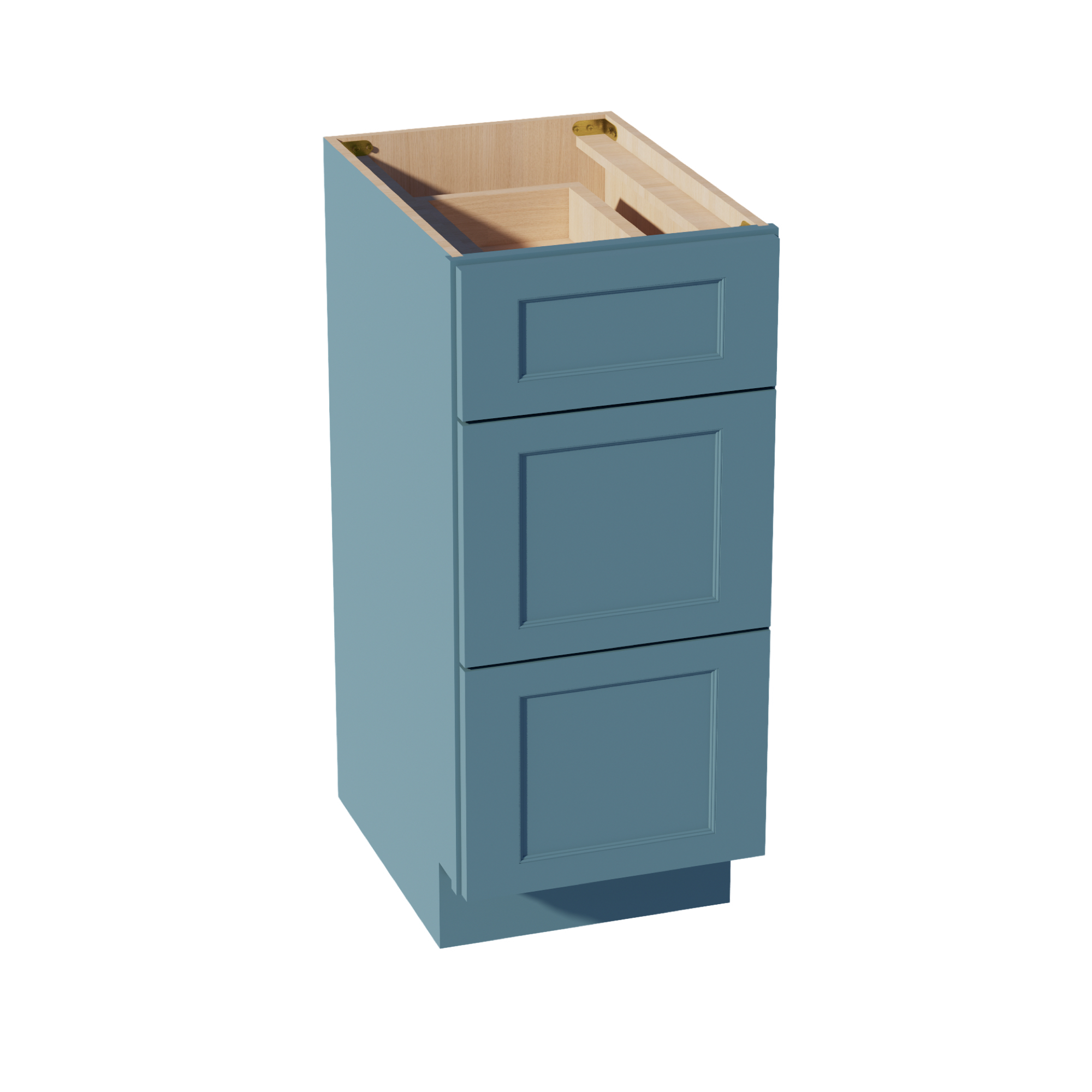TG-VDB1521: Soft Green Shaker 15"W x 34-1/2"H x 21"D  3 Drawers Vanity Base Cabinets