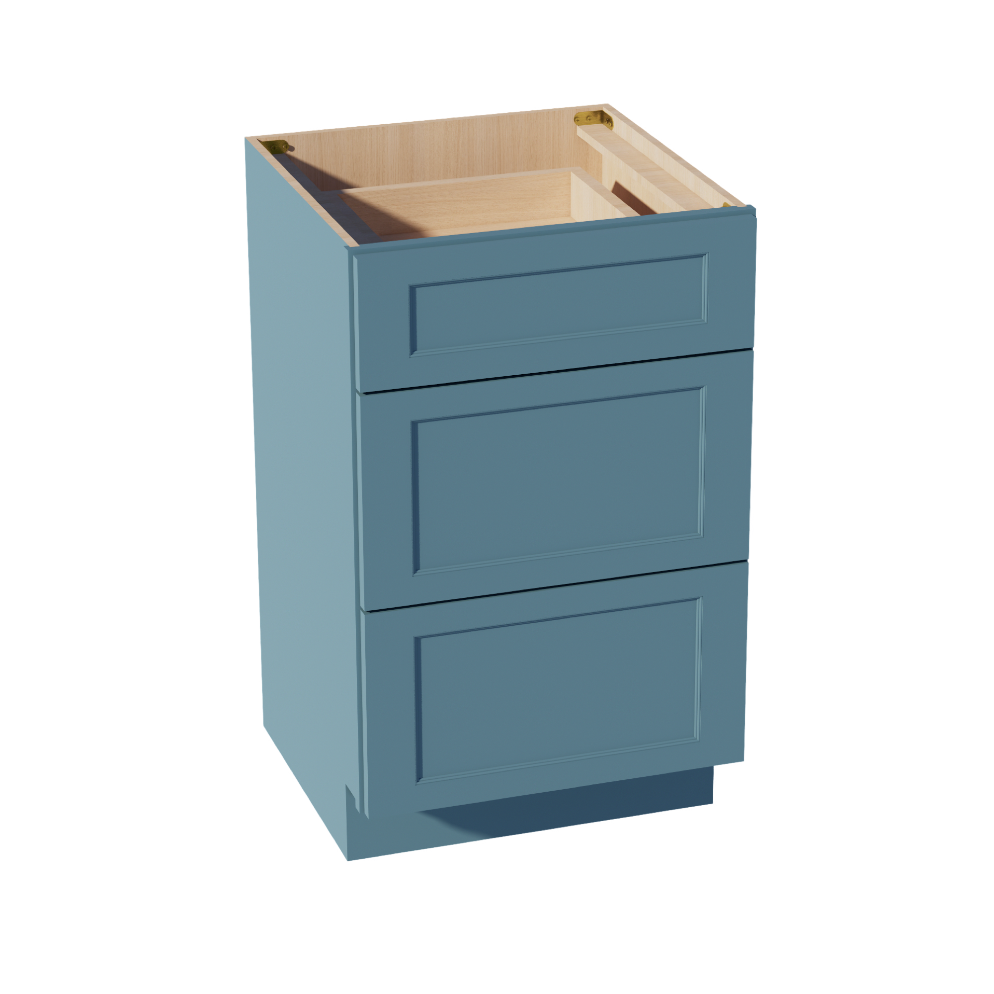 TG-VDB2121: Soft Green Shaker 21"W x 34-1/2"H x 21"D  3 Drawers Vanity Base Cabinets