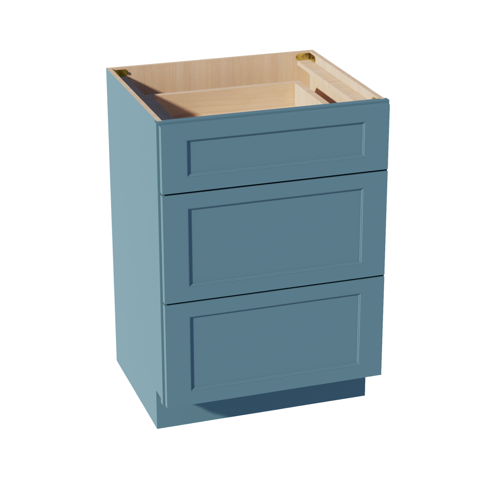 TG-VDB2421: Soft Green Shaker 24"W x 34-1/2"H x 21"D  3 Drawers Vanity Base Cabinets
