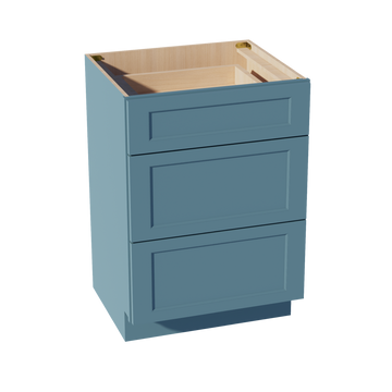 TG-VDB2421: Soft Green Shaker 24"W x 34-1/2"H x 21"D  3 Drawers Vanity Base Cabinets