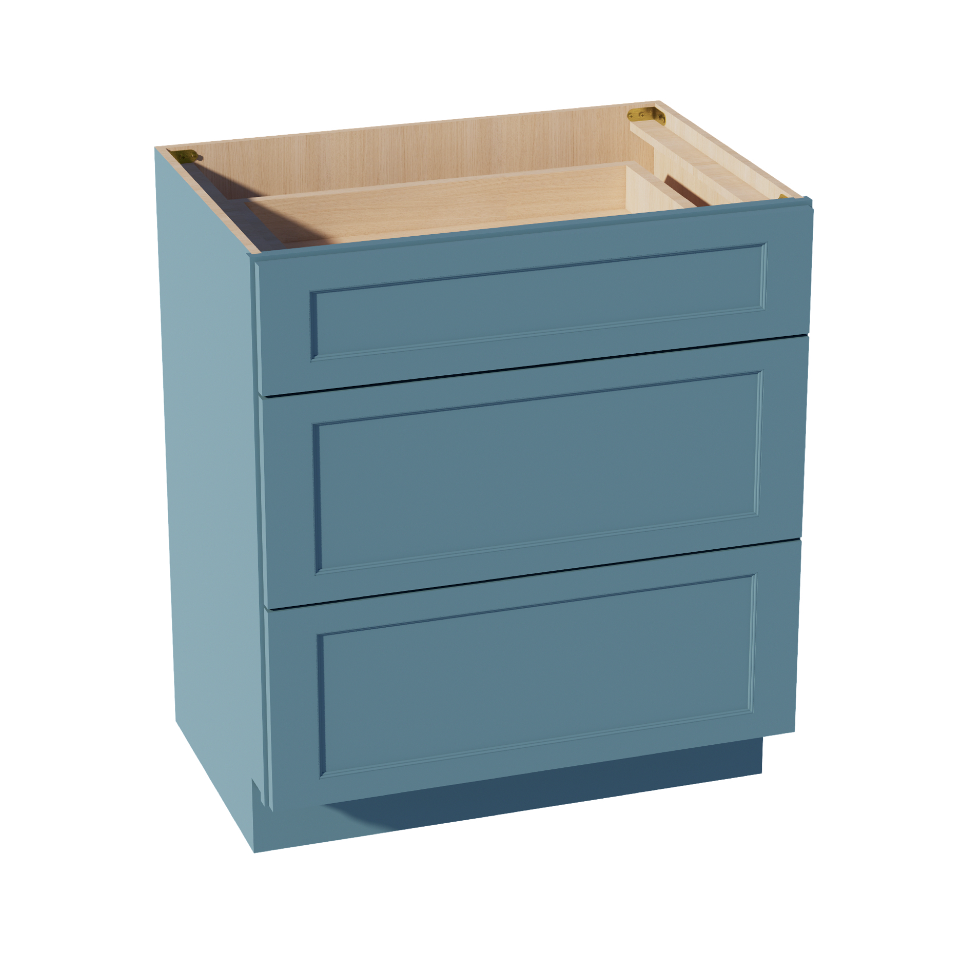TG-VDB3021: Soft Green Shaker 30"W x 34-1/2"H x 21"D  3 Drawers Vanity Base Cabinets