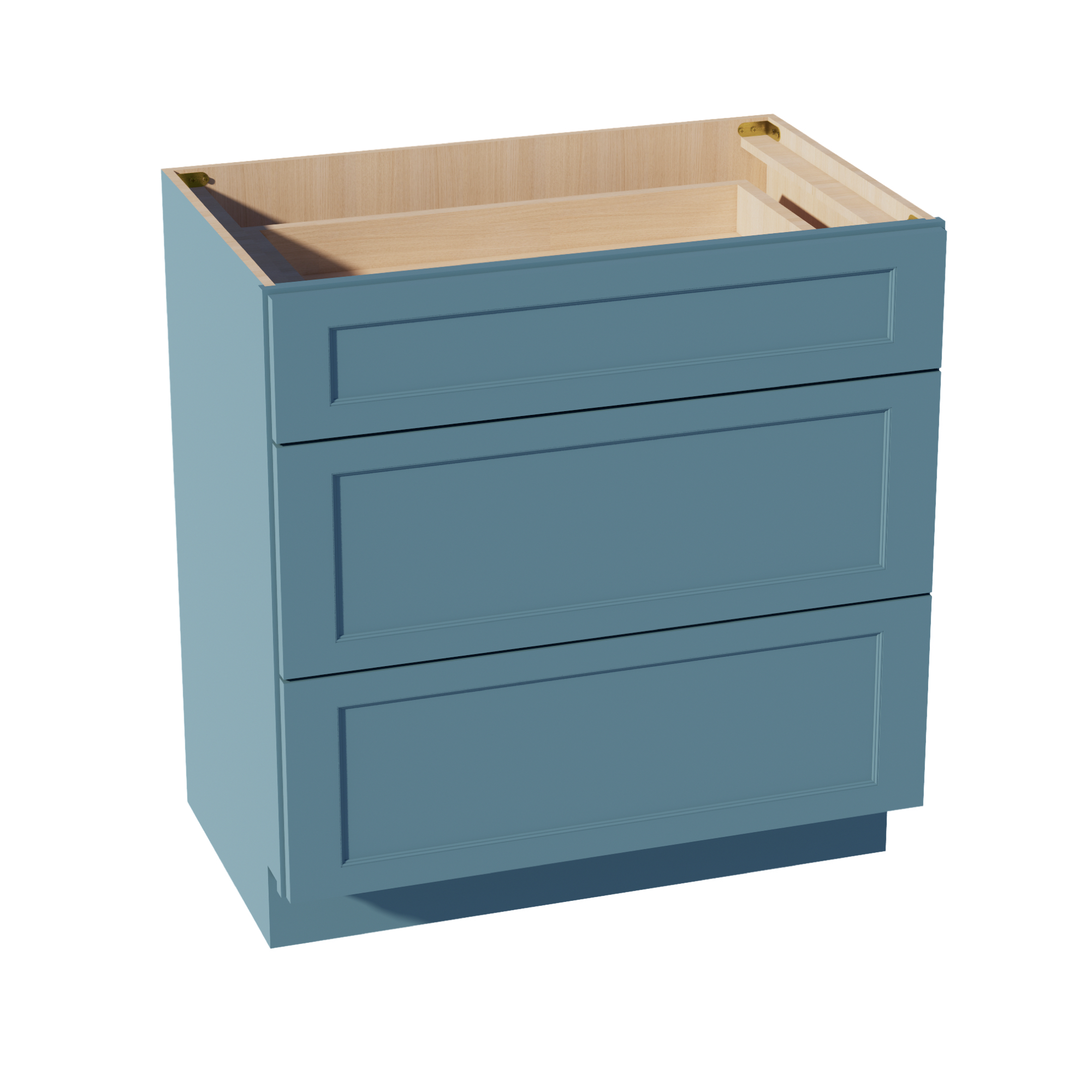 TG-VDB3321: Soft Green Shaker 33"W x 34-1/2"H x 21"D  3 Drawers Vanity Base Cabinets
