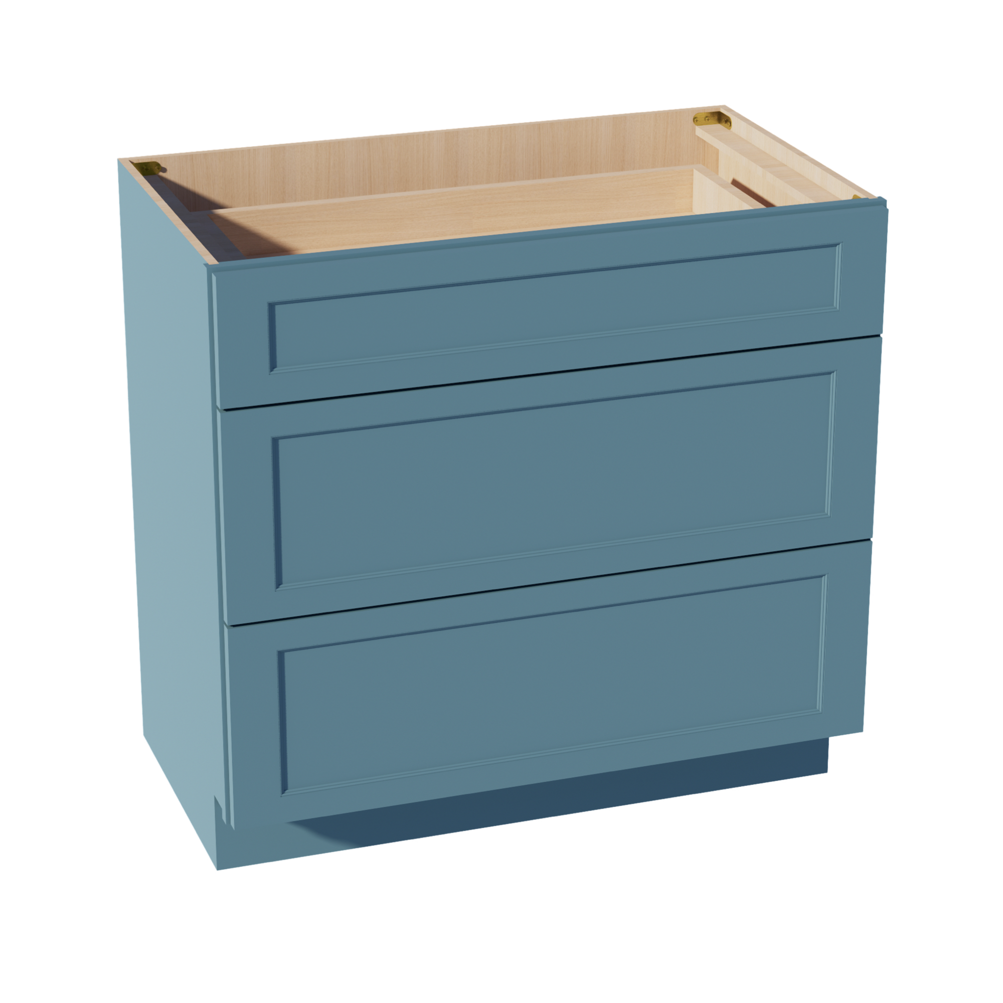 TG-VDB3621: Soft Green Shaker 36"W x 34-1/2"H x 21"D  3 Drawers Vanity Base Cabinets