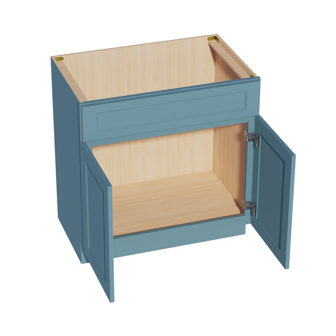 TG-VSB3321: Soft Green Shaker 33"W x 34-1/2"H x 21"D 2 Doors & 1 False Drawer Vanity Sink Base Cabinets