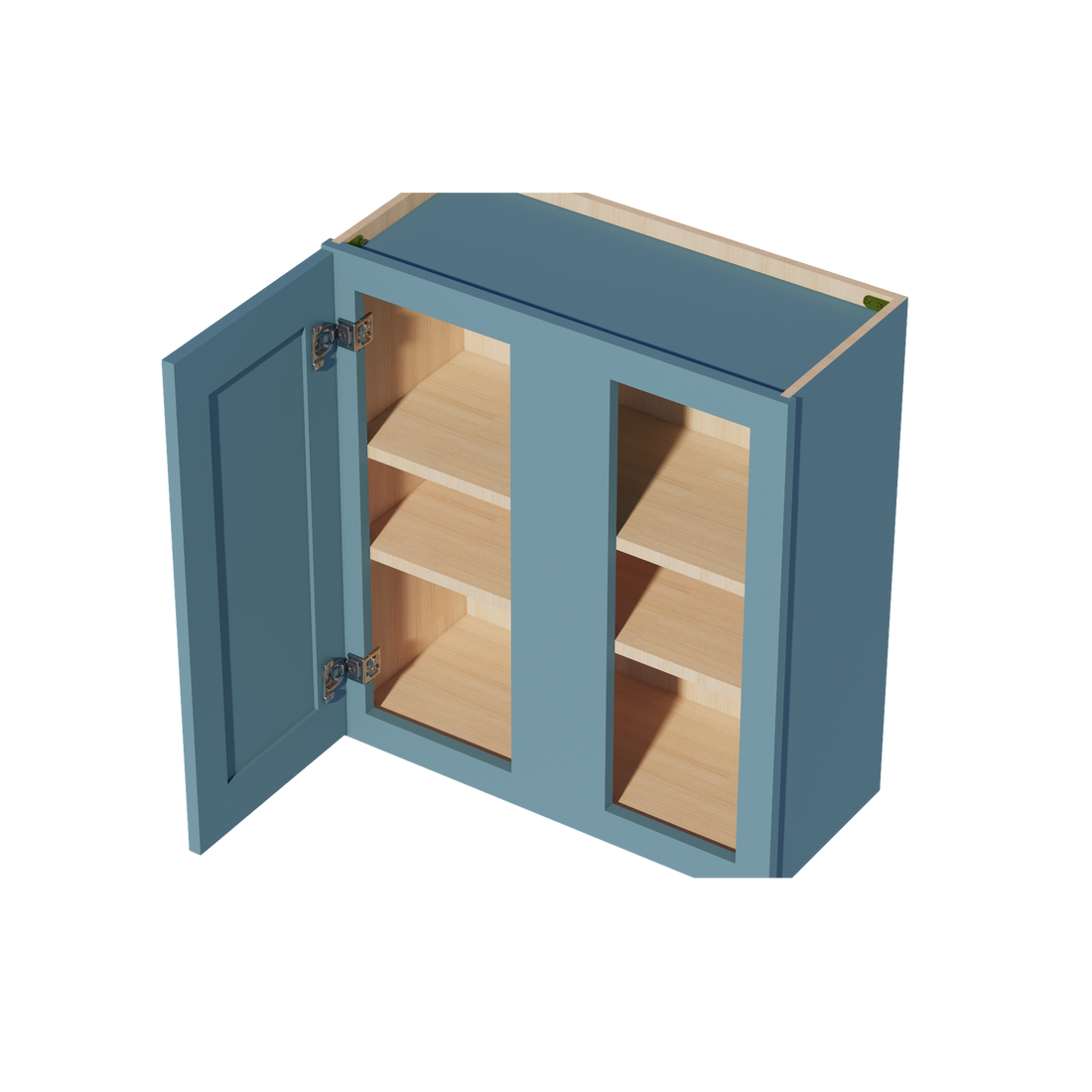 TG-WBC2730: Soft Green Shaker 27"W x 30"H 1 Door & 2 Shelves Wall Blind Corner Cabinets