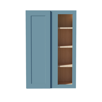 TG-WBC2742: Soft Green Shaker 27"W x 42"H 1 Door & 2 Shelves Wall Blind Corner Cabinets