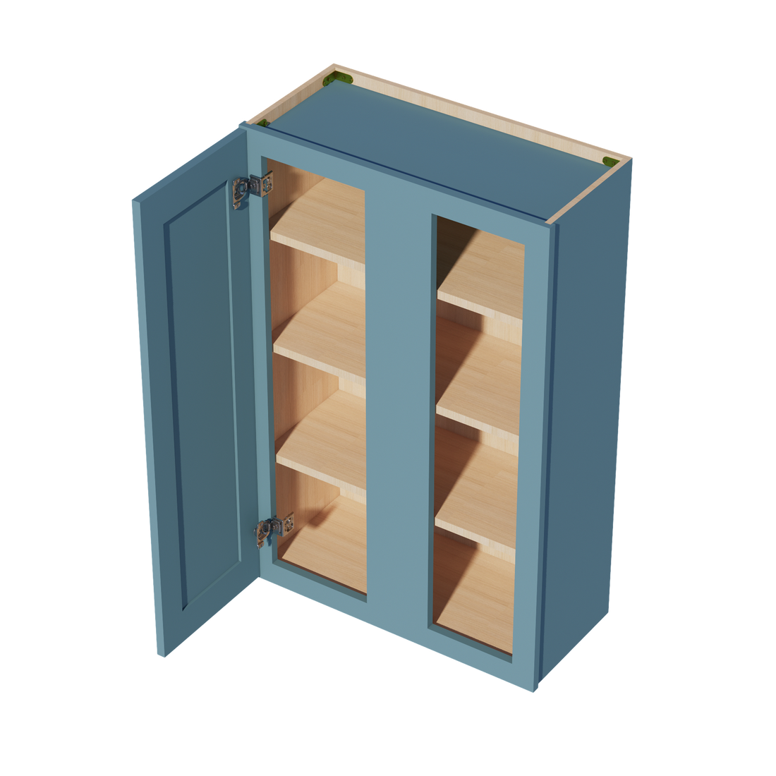 TG-WBC2742: Soft Green Shaker 27"W x 42"H 1 Door & 2 Shelves Wall Blind Corner Cabinets