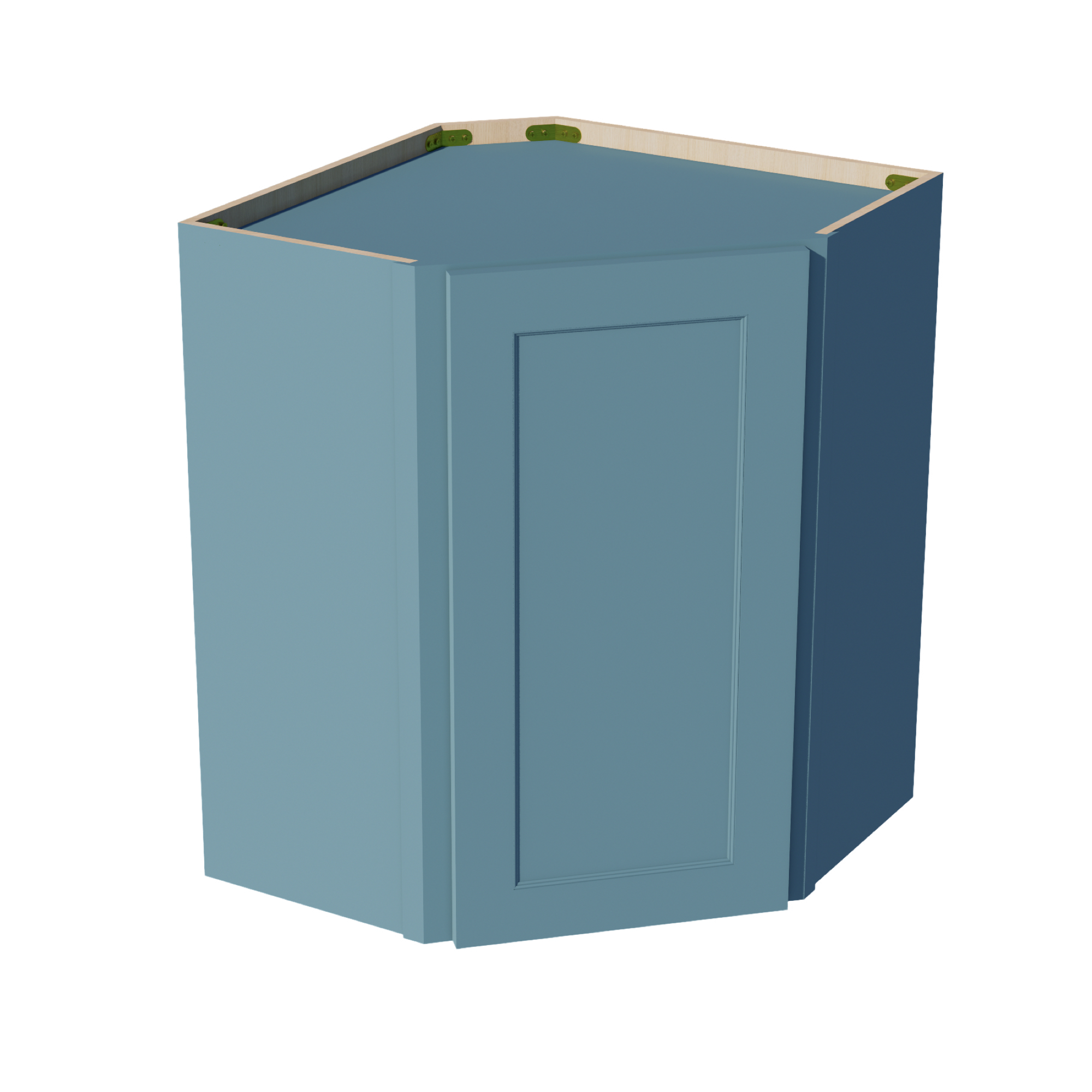 TG-WDC2430: Soft Green Shaker 24"W x 30"H 1 Door & 2 Shelves Diagonal Wall Corner Cabinet