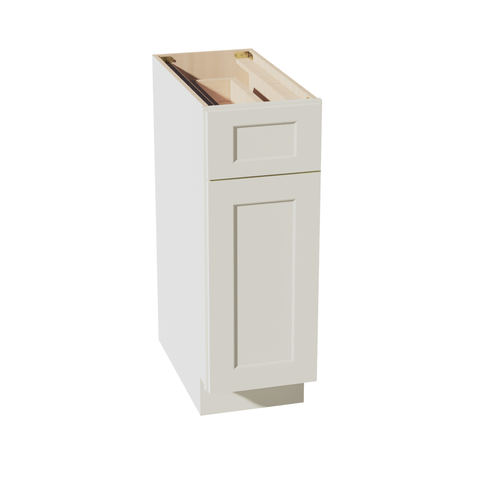 TW-B12: Creamy White Shaker 12" 1 Drawer 1 Door Standard Base Cabinet