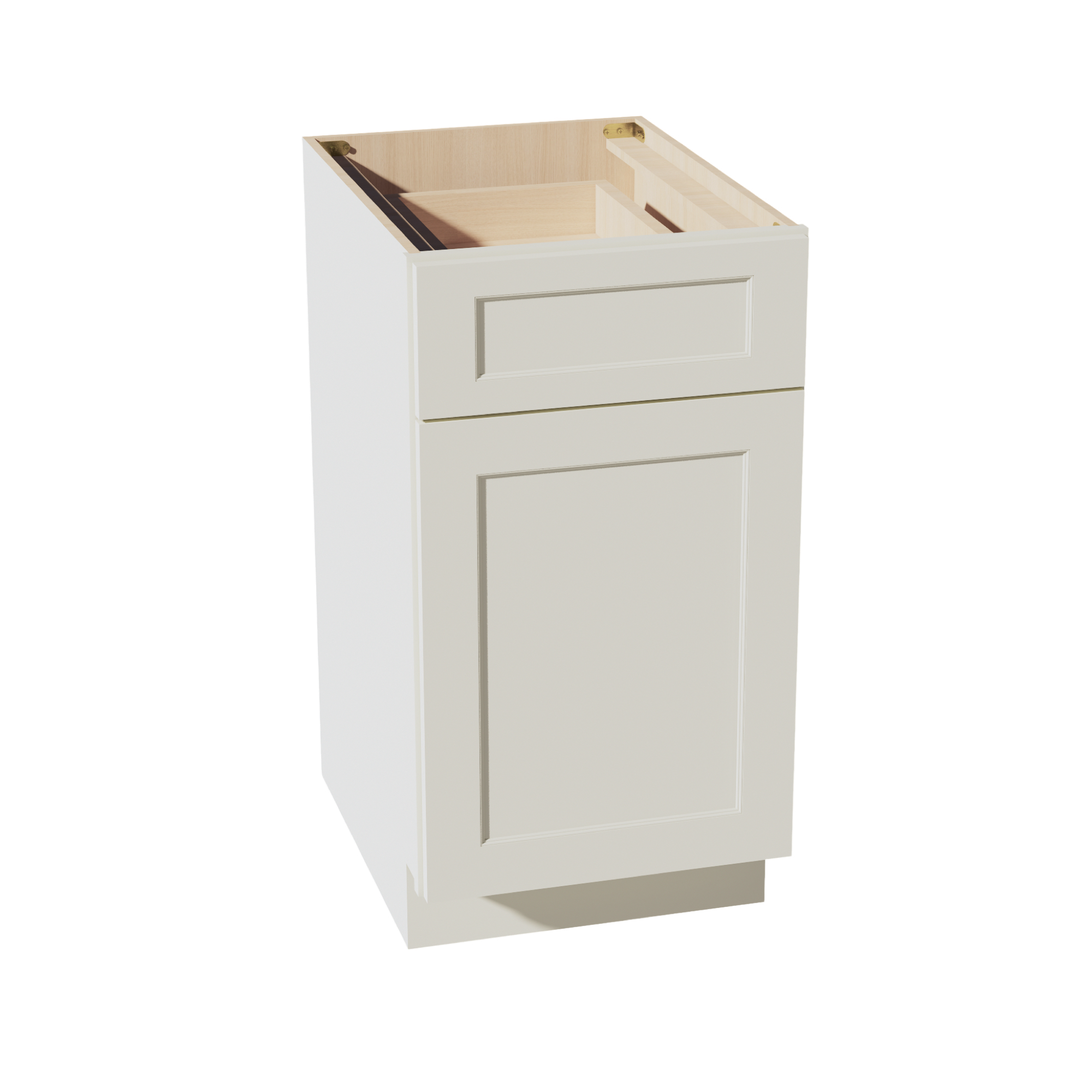 TW-B18: Creamy White Shaker 18" 1 Drawer 1 Door Standard Base Cabinet