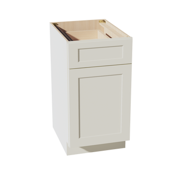 TW-B18: Creamy White Shaker 18" 1 Drawer 1 Door Standard Base Cabinet
