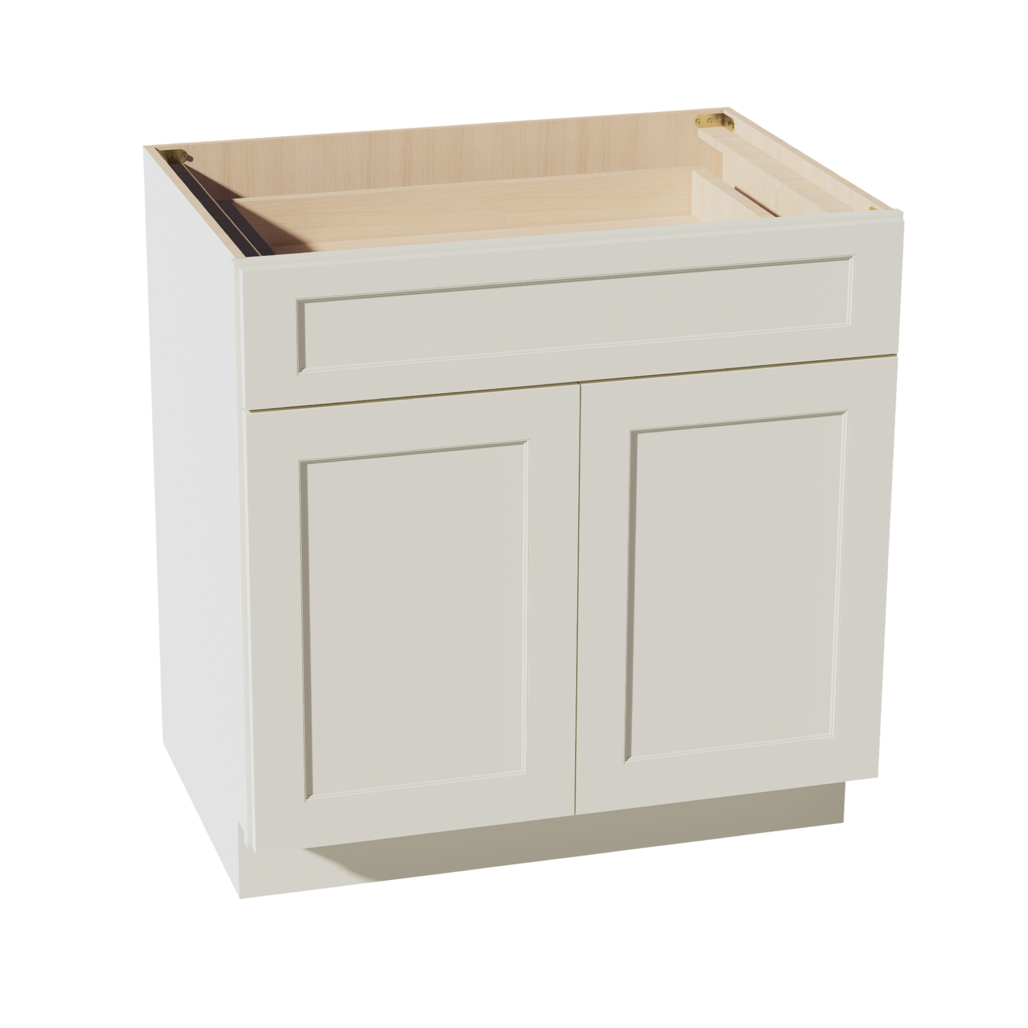 TW-B33: Creamy White Shaker 33" 1 Drawer 2 Doors Standard Base Cabinet