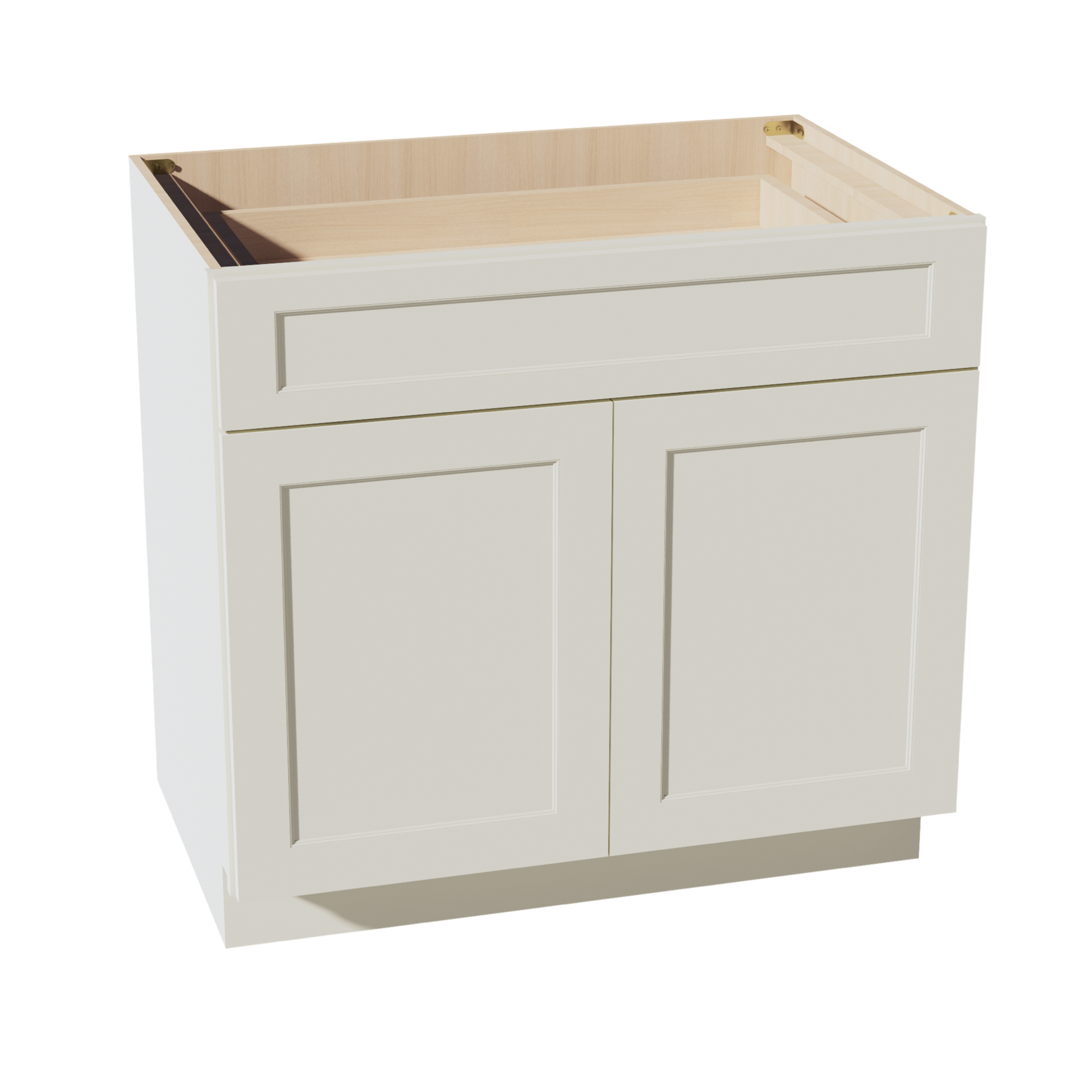 TW-B36: Creamy White Shaker 36" 1 Drawer 2 Doors Standard Base Cabinet