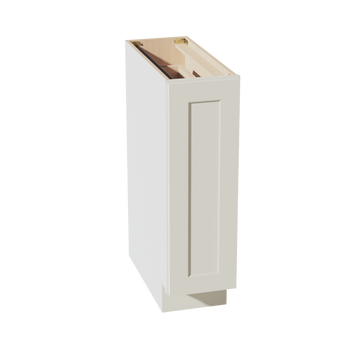 TW-BF09-PO: Creamy White Shaker 09" Full Door Pull Out Spice Rack Base Cabinets