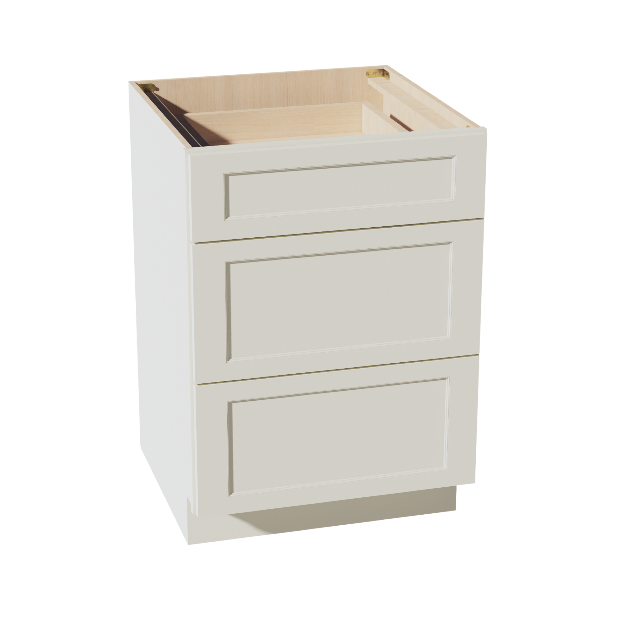 TW-DB24: Creamy White Shaker 24" 3 Drawers Base Cabinet