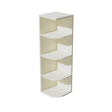 TW-OE1242: Creamy White Shaker 12"W x 42"H 4 Shelves Wall End Shelf Cabinet