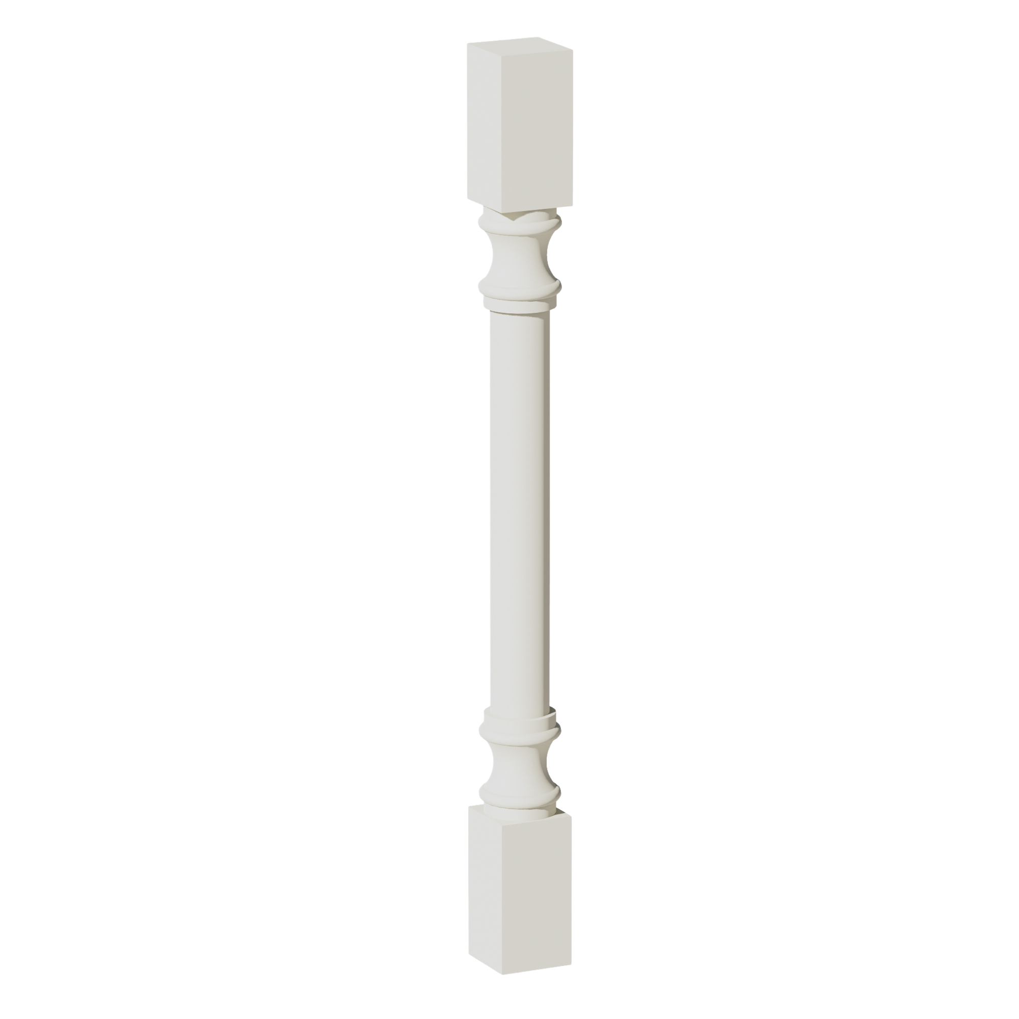 TW-RP336: Creamy White Shaker 03"W x 36"H x 03"D Round Roman Pillar