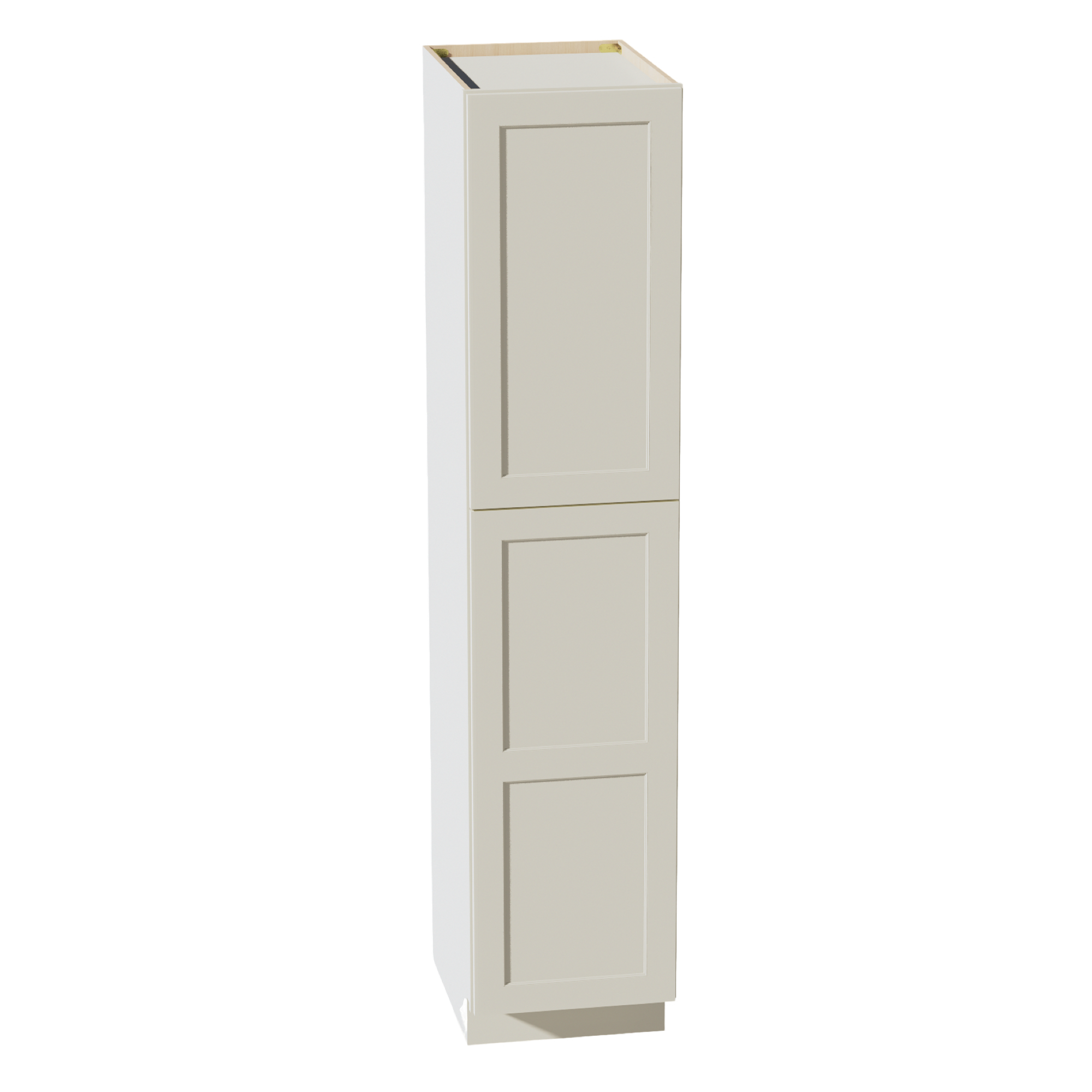TW-TP1884: Creamy White Shaker 18"W x 84"H x 24"D 2 Doors & 5 Shelves Tall Shelf Pantry Cabinets