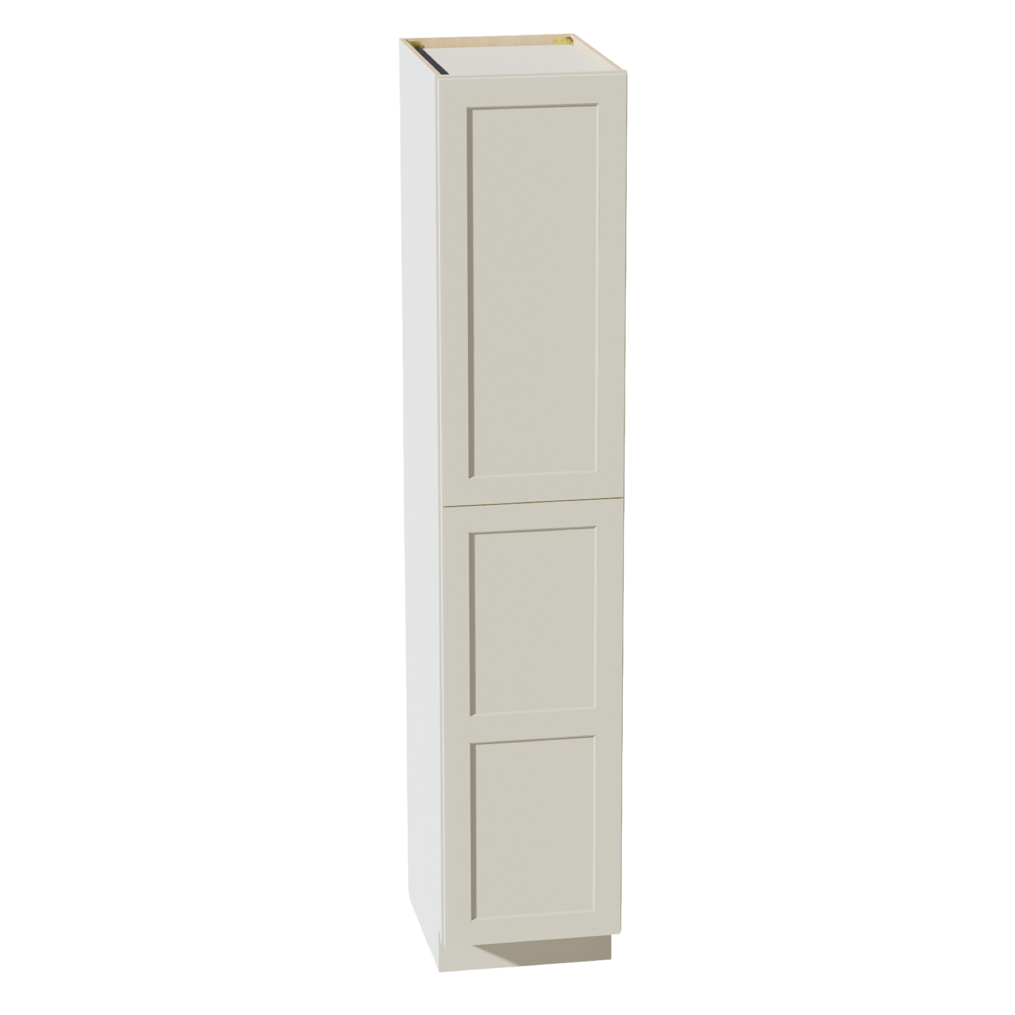 TW-TP1890: Creamy White Shaker 18"W x 90"H x 24"D 2 Doors & 5 Shelves Tall Shelf Pantry Cabinets