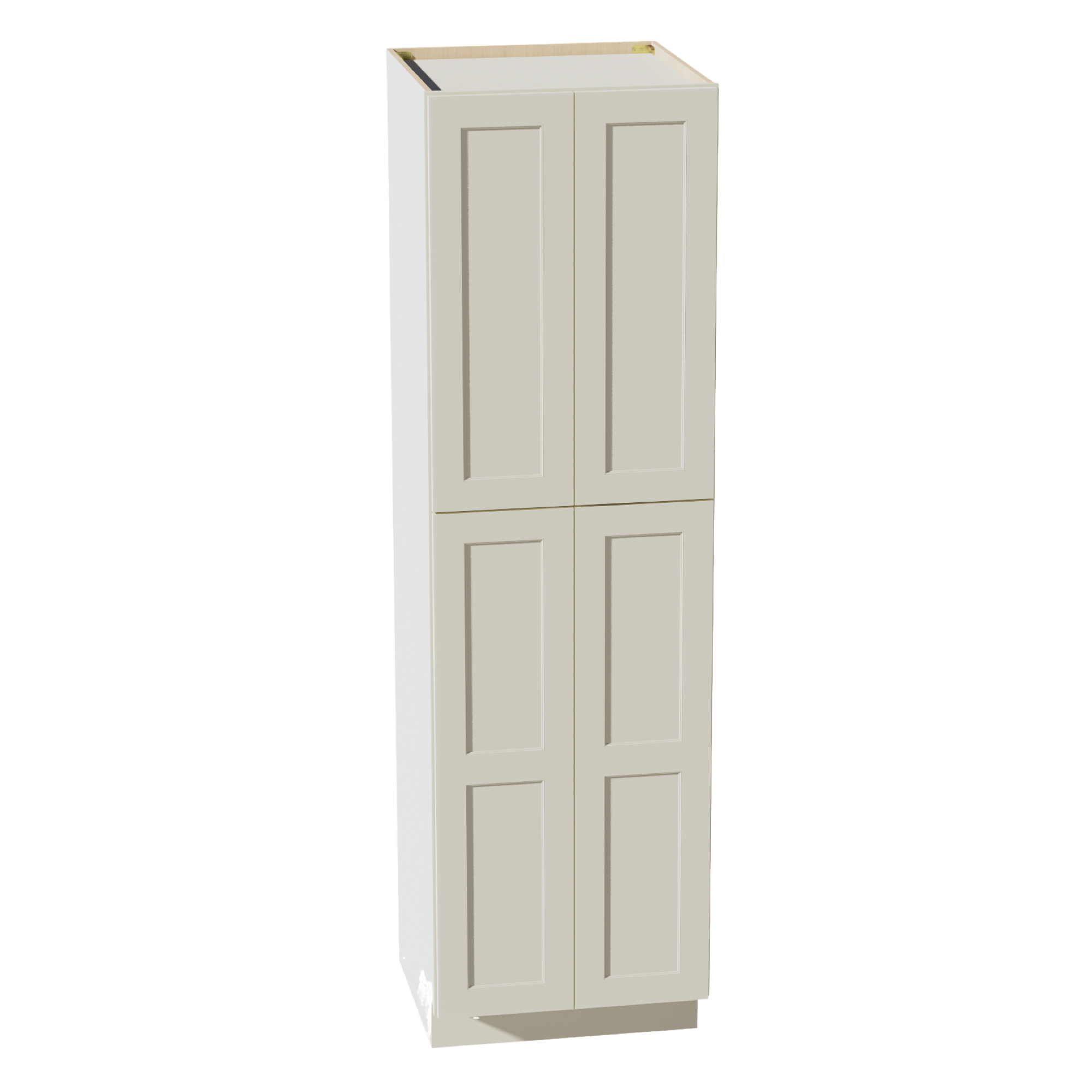 TW-TP2484: Creamy White Shaker 24"W x 84"H x 24"D 5 Door & 5 Shelves Tall Shelf Pantry Cabinets