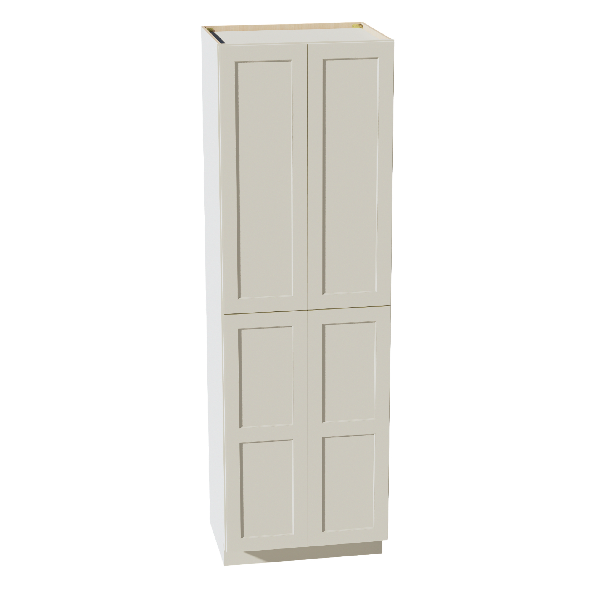 TW-TP3096: Creamy White Shaker 30"W x 96"H x 24"D 2 Doors & 6 Shelves Tall Shelf Pantry Cabinets