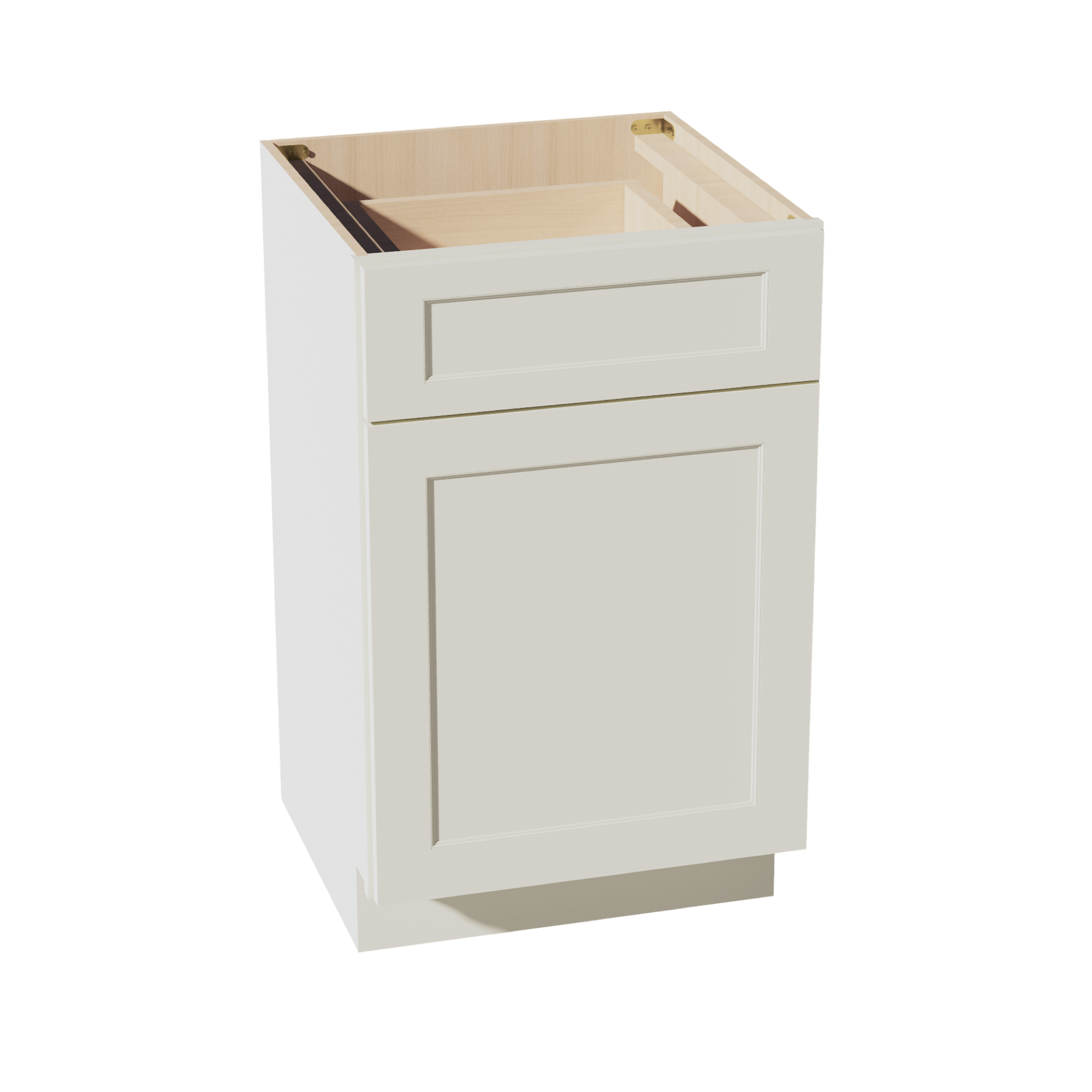 TW-VB2121: Creamy White Shaker 21"W x 34-1/2"H x 21"D 1 Door & 1 Drawer Single Door Vanity Base Cabinets