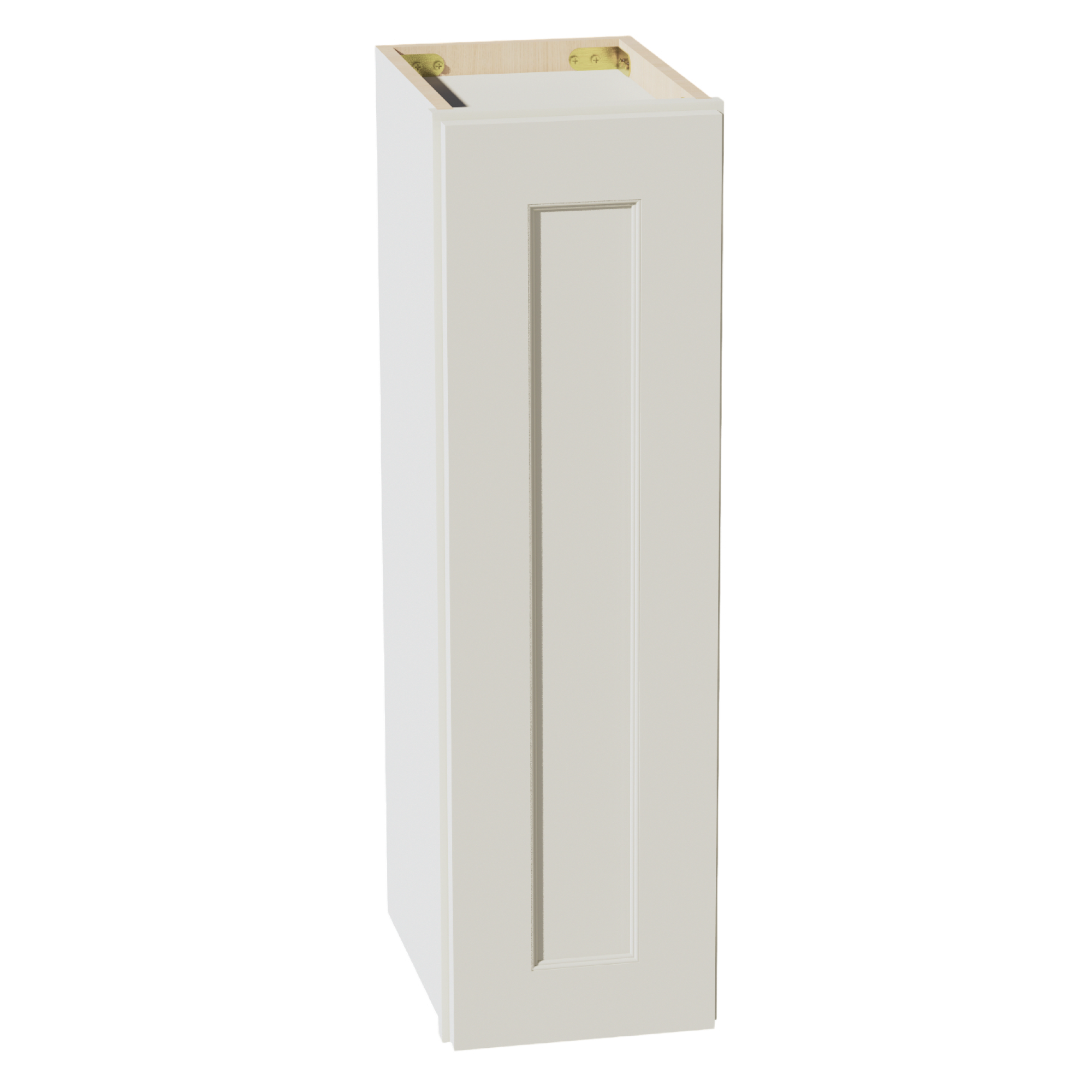 TW-W0930: Creamy White Shaker 09"W x 30"H 1 Door & 2 Shelves Standard Wall Cabinet