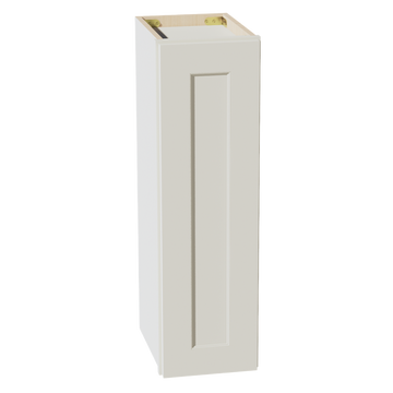 TW-W0930: Creamy White Shaker 09"W x 30"H 1 Door & 2 Shelves Standard Wall Cabinet