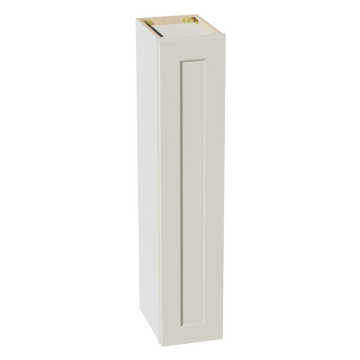TW-W0942: Creamy White Shaker 09"W x 42"H 1 Door & 3 Shelves Standard Wall Cabinet