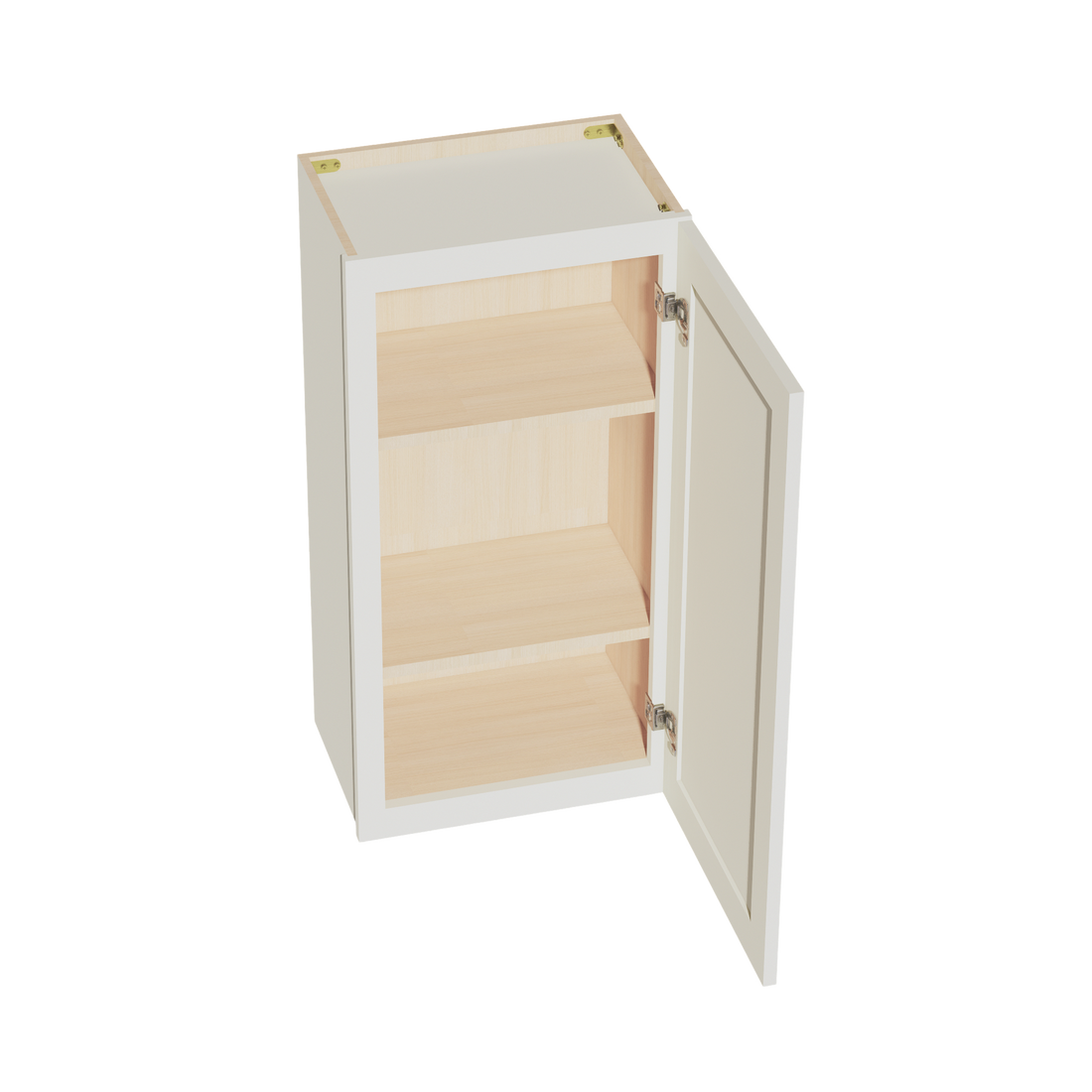 TW-W1836: Creamy White Shaker 18"W x 36"H 1 Door & 2 Shelves Standard Wall Cabinet
