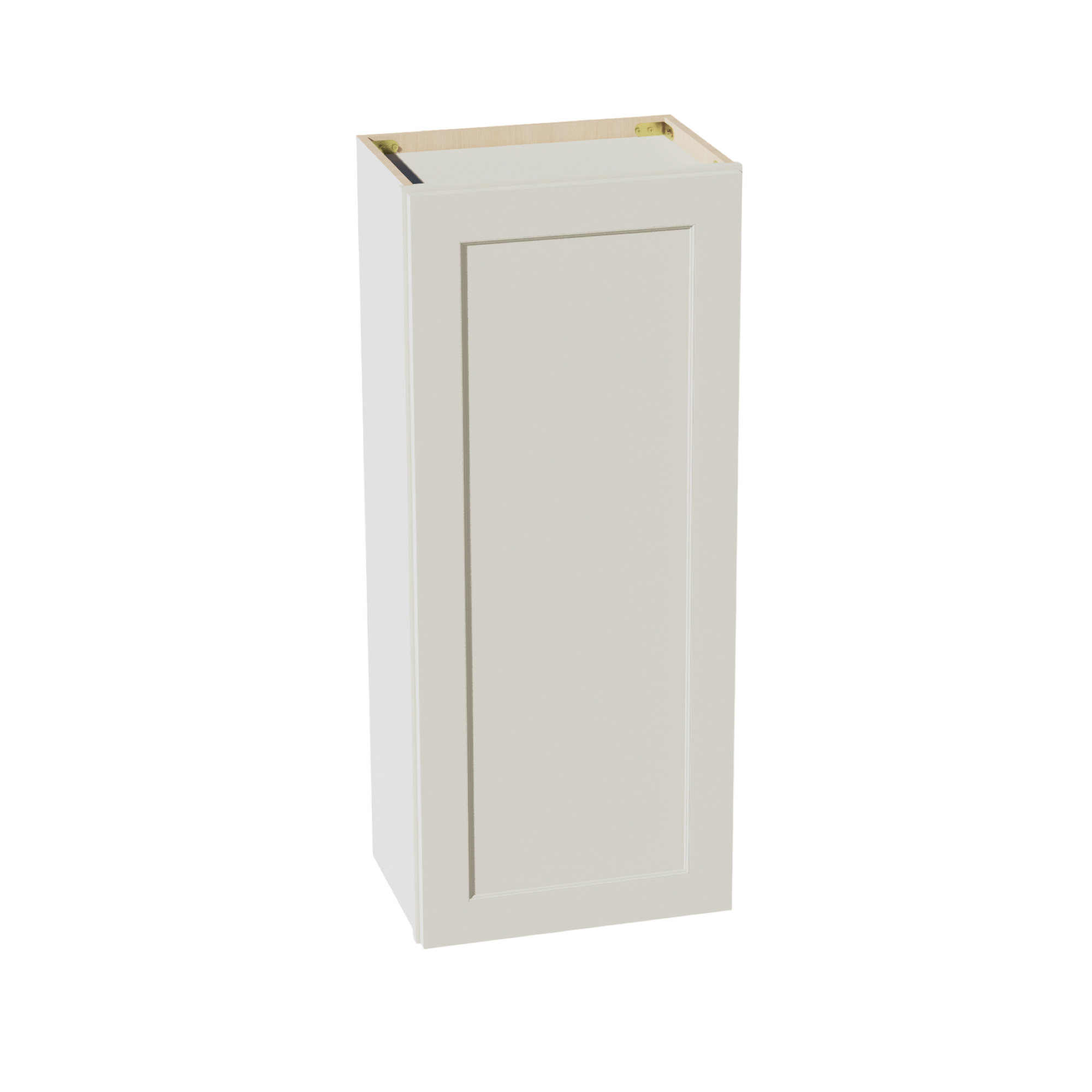 TW-W1842: Creamy White Shaker 18"W x 42"H 1 Door & 3 Shelves Standard Wall Cabinet