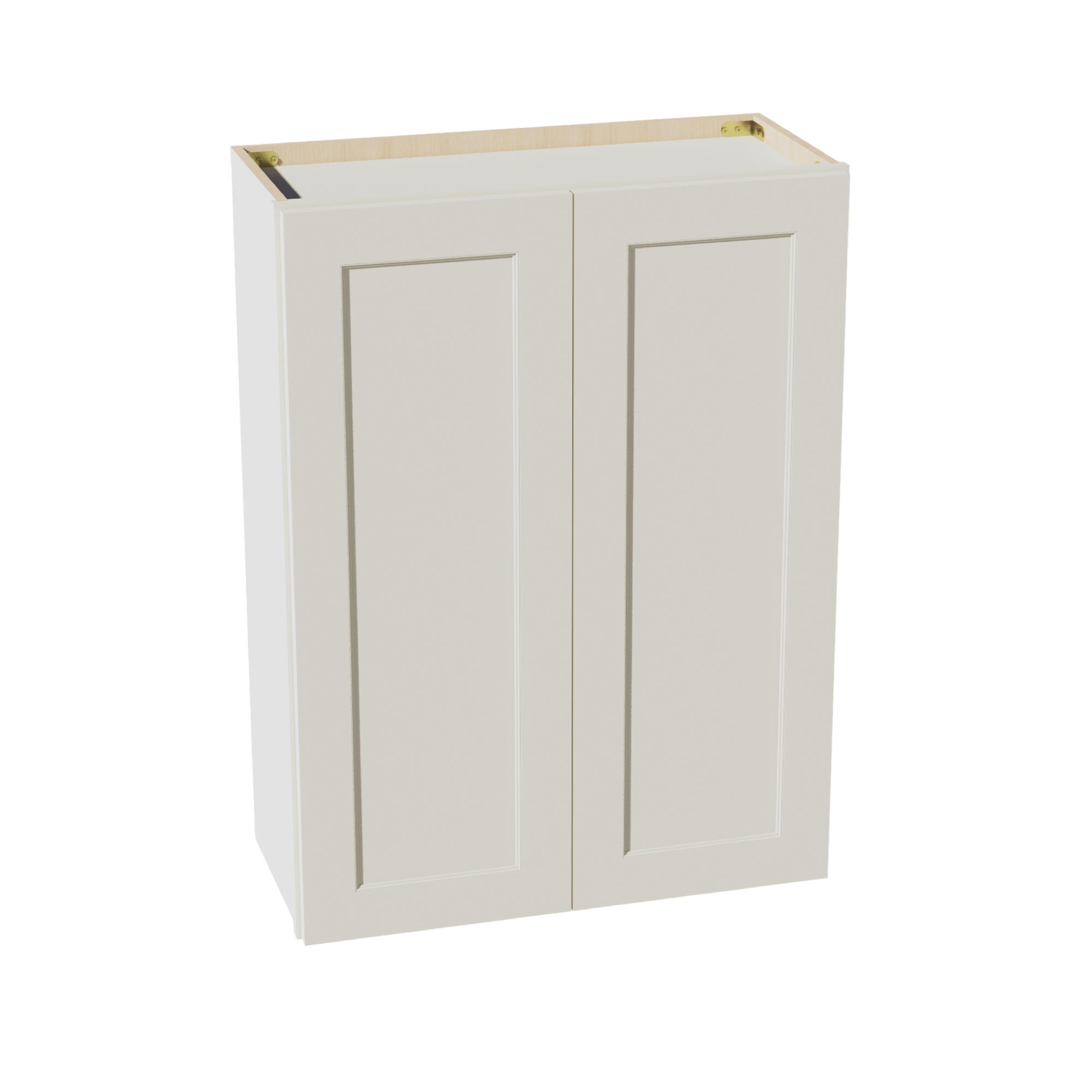 TW-W2736: Creamy White Shaker 27"W x 36"H 2 Doors & 2 Shelves Standard Wall Cabinet