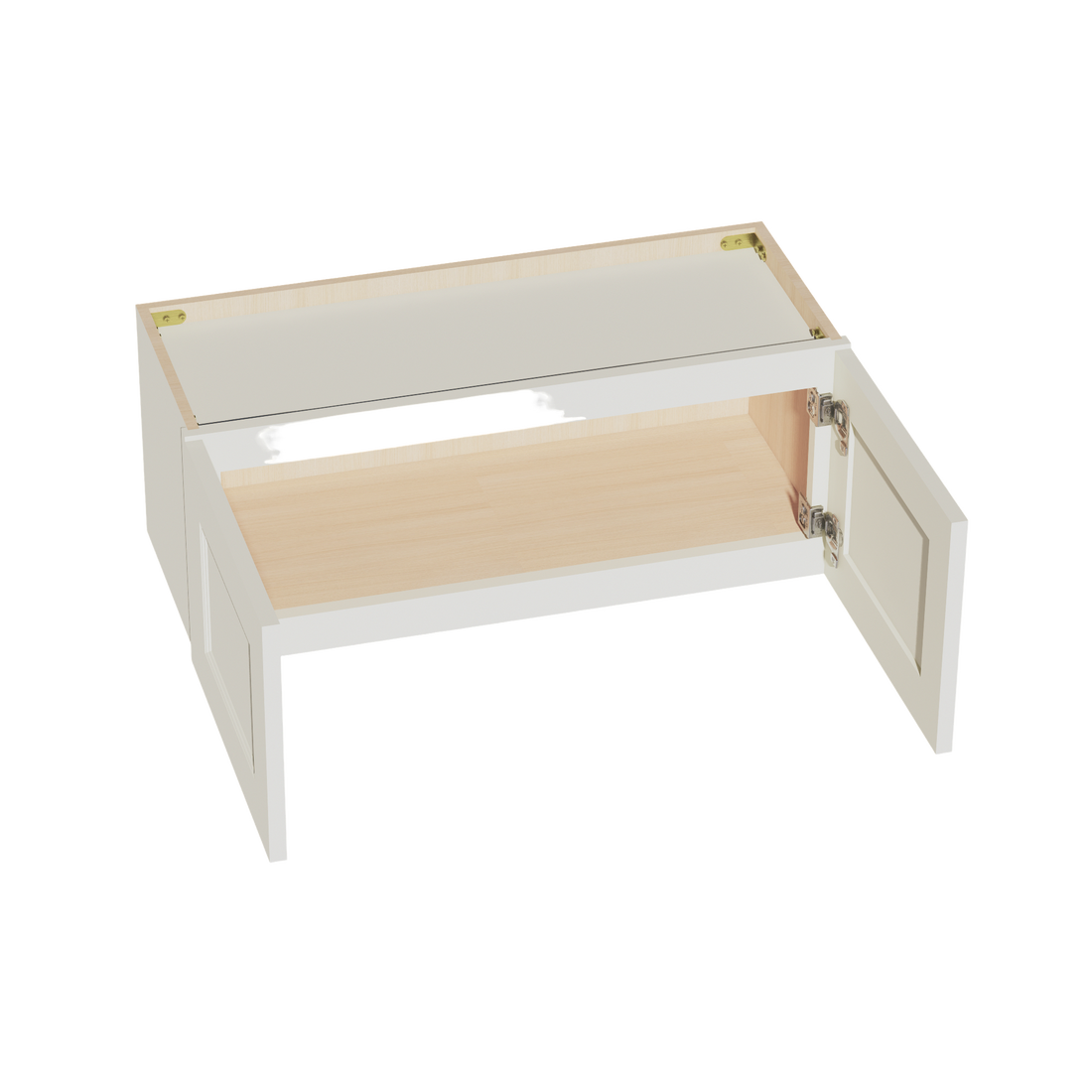 TW-W3012: Creamy White Shaker 30"W x 12"H 2 Doors Standard Wall Bridge Cabinet
