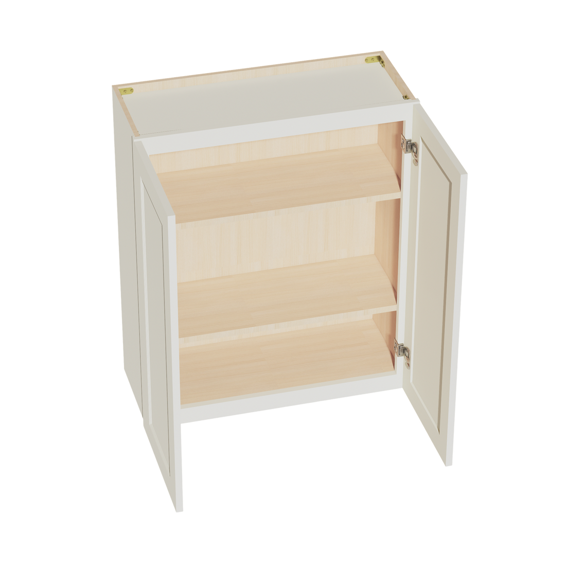 TW-W3036: Creamy White Shaker 30"W x 36"H 2 Doors & 2 Shelves Standard Wall Cabinet