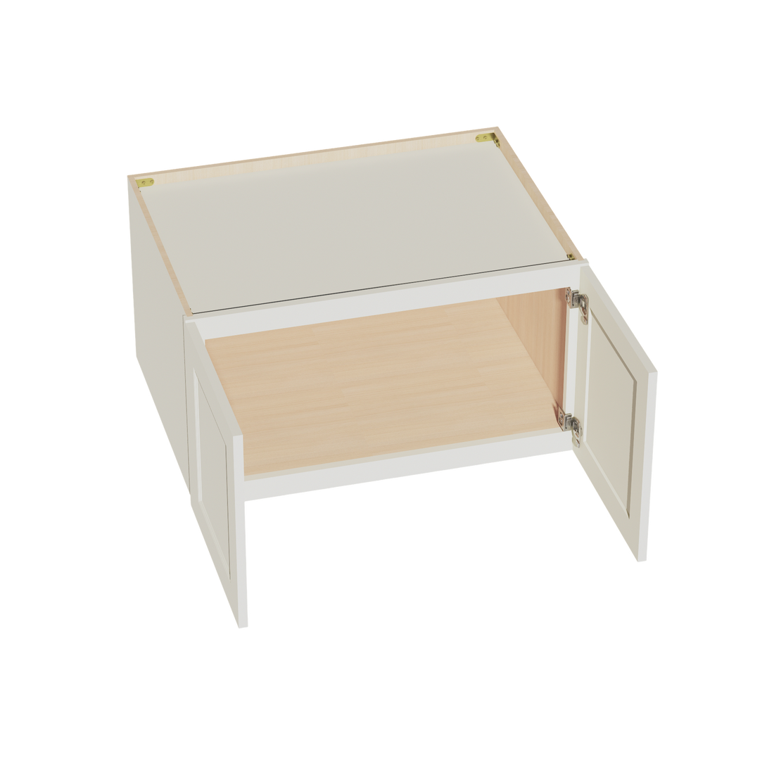 TW-W331824: Creamy White Shaker 33"W x 18"H x 24"D 2 Doors Standard Bridge Wall Cabinet
