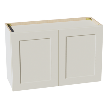 TW-W3321: Creamy White Shaker 33"W x 21"H 2 Doors Standard Wall Bridge Cabinet