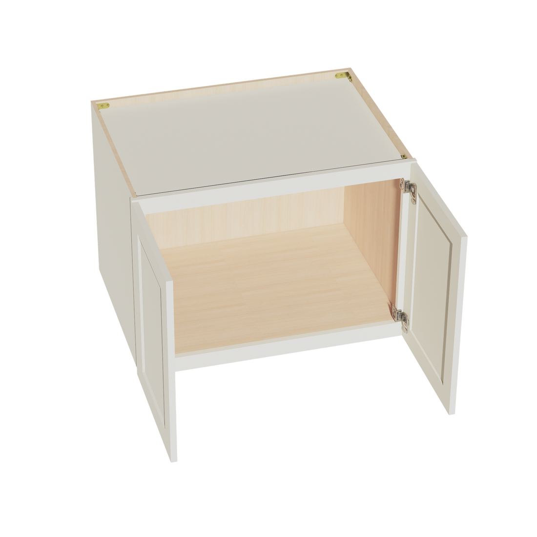 TW-W332424: Creamy White Shaker 33"W x 24"H x 24"D 2 Doors & 1 Shelf Standard Bridge Wall Cabinet