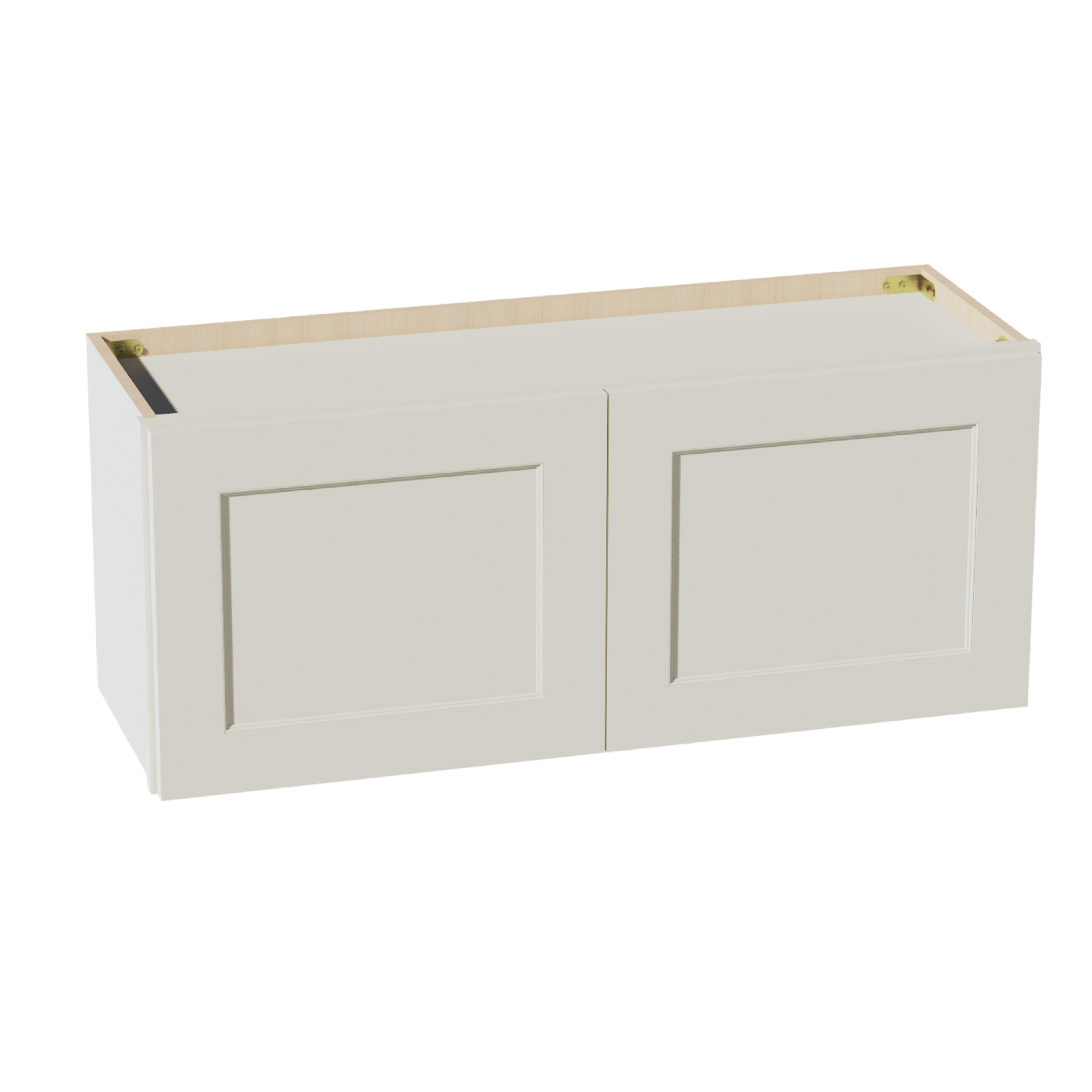 TW-W3615: Creamy White Shaker 36"W x 15"H 2 Doors Standard Wall Bridge Cabinet