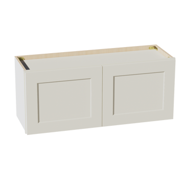 TW-W3615: Creamy White Shaker 36"W x 15"H 2 Doors Standard Wall Bridge Cabinet