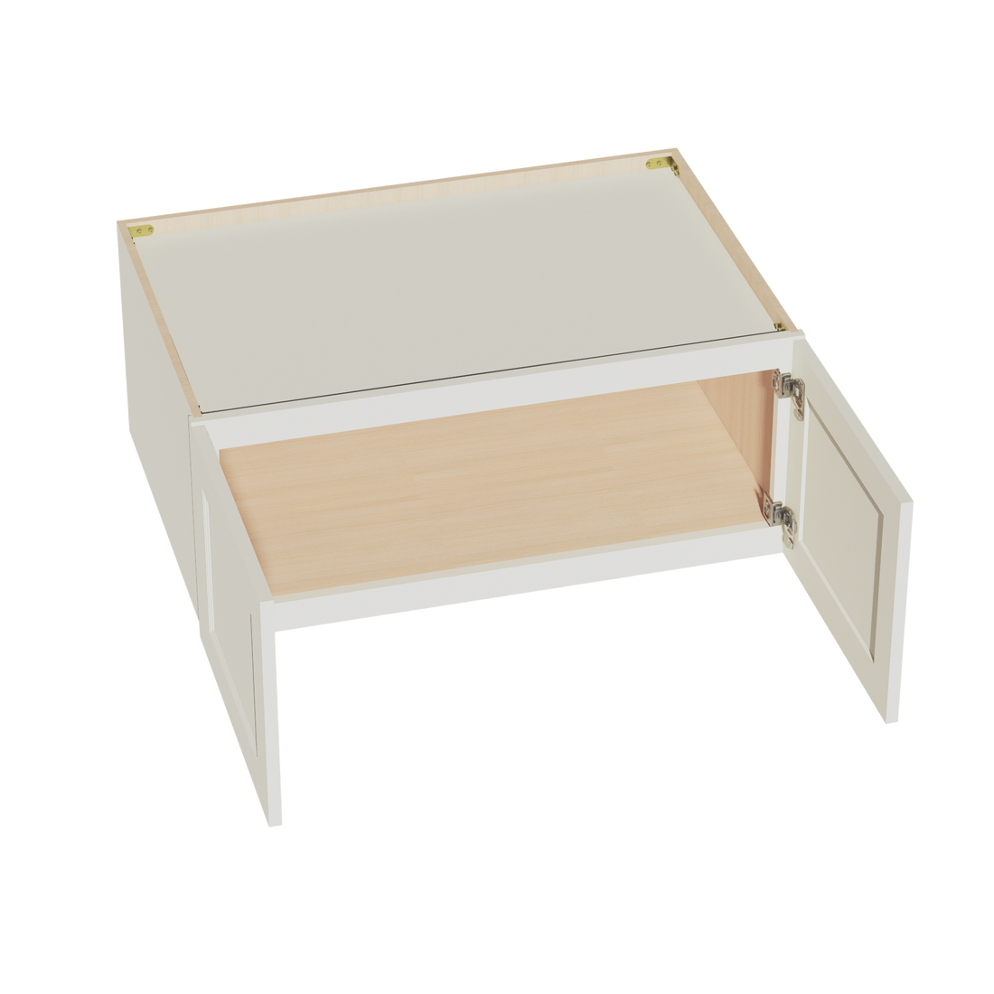 TW-W361524: Creamy White Shaker 36"W x 15"H x 24"D 2 Doors Standard Bridge Wall Cabinet