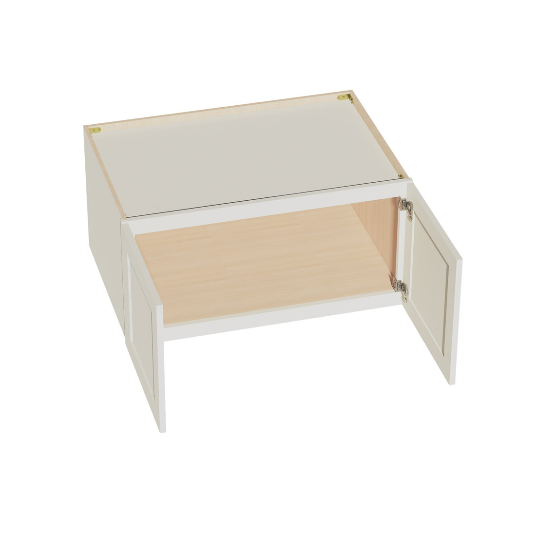 TW-W361824: Creamy White Shaker 36"W x 18"H x 24"D 2 Doors Standard Bridge Wall Cabinet