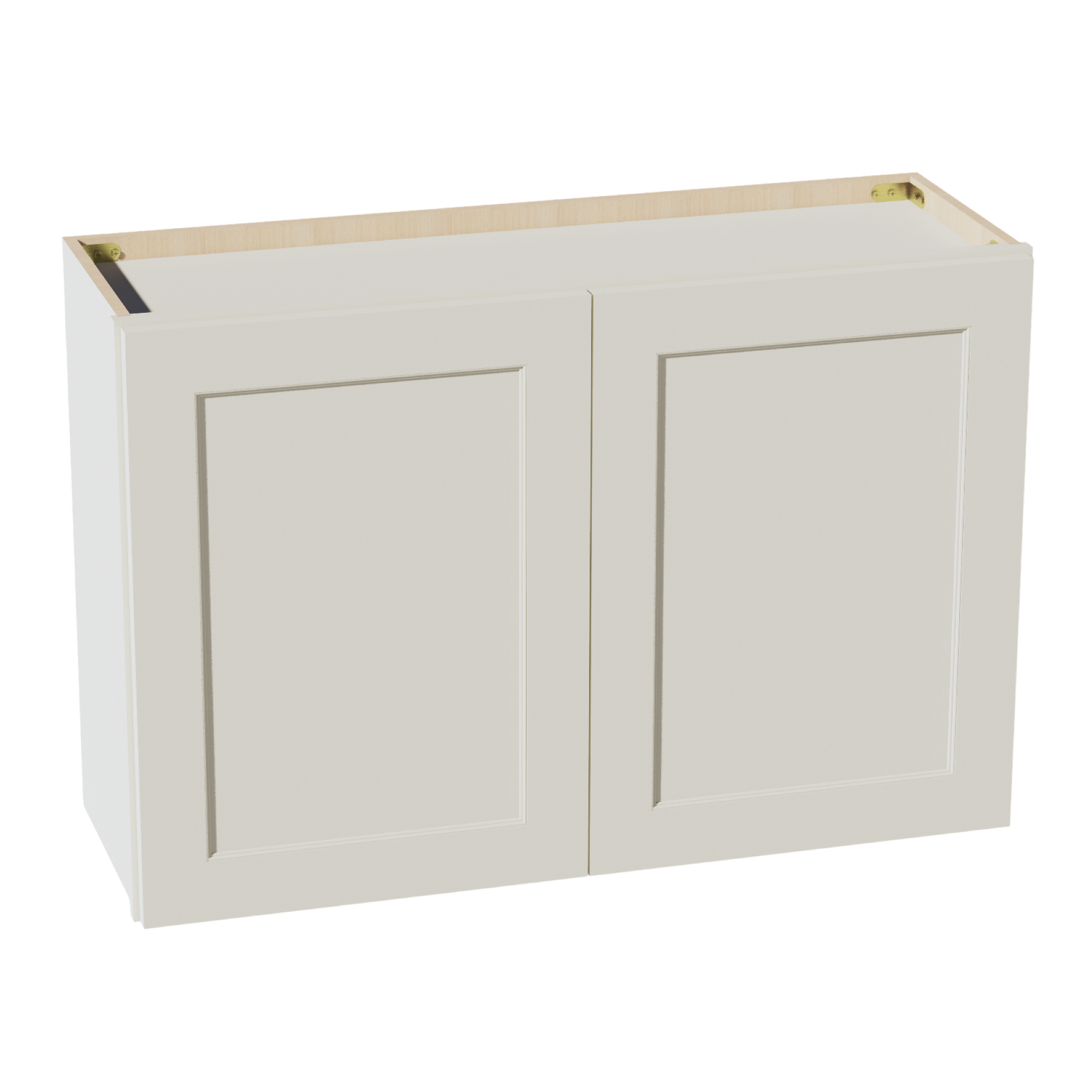 TW-W3624: Creamy White Shaker 36"W x 24"H 2 Doors Standard Wall Bridge Cabinet