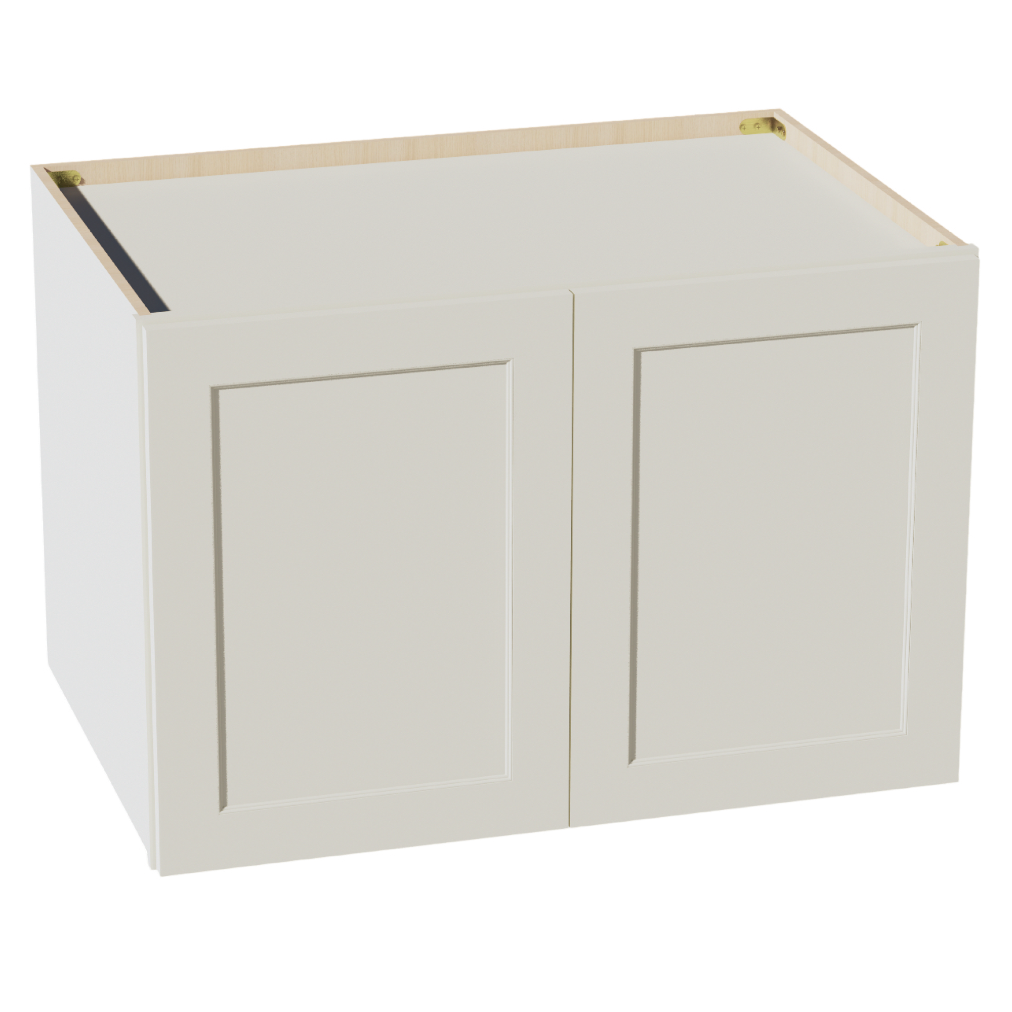 TW-W362424: Creamy White Shaker 36"W x 24"H x 24"D 2 Doors & 1 Shelf Standard Bridge Wall Cabinet