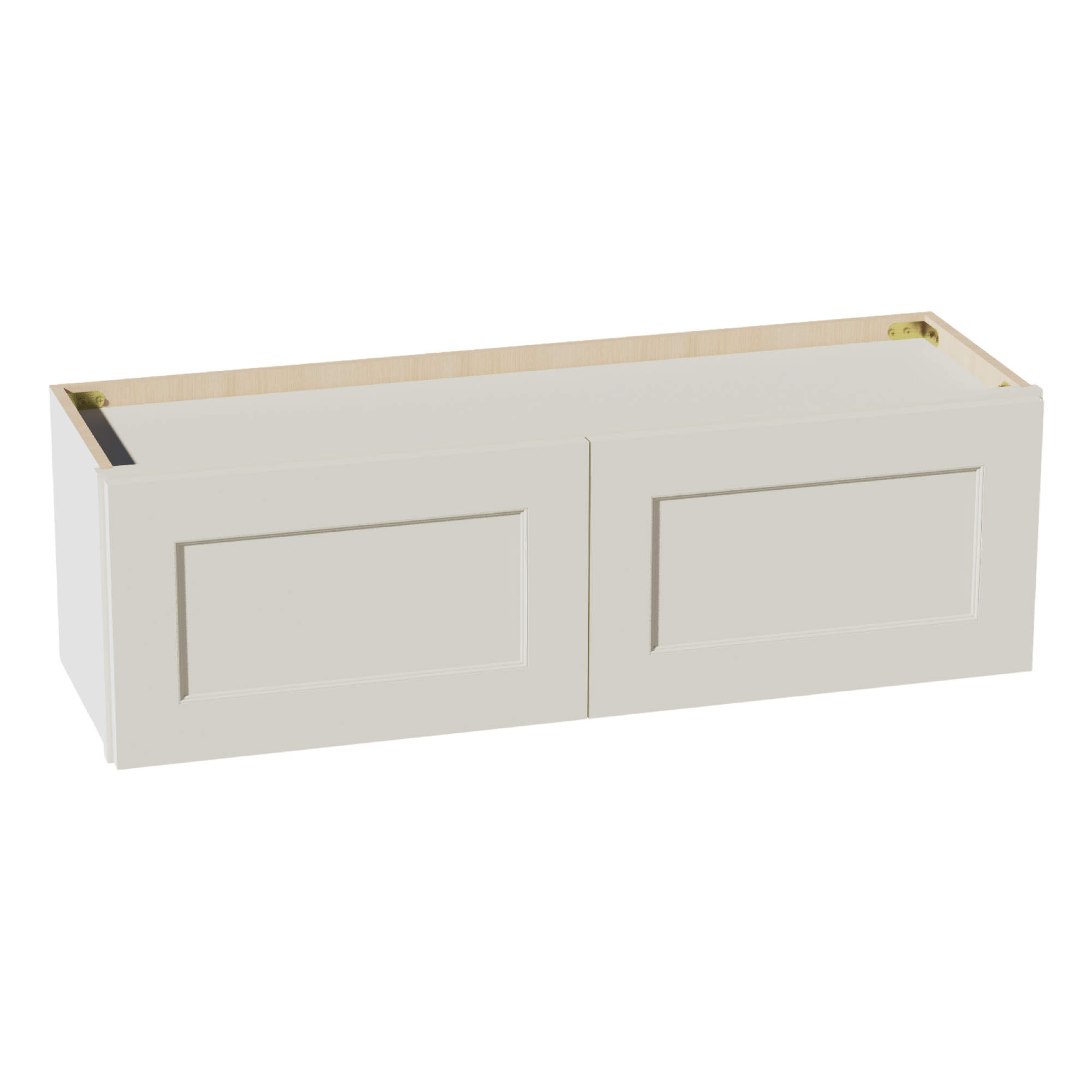TW-W3912: Creamy White Shaker 39"W x 12"H 2 Doors Standard Wall Bridge Cabinet