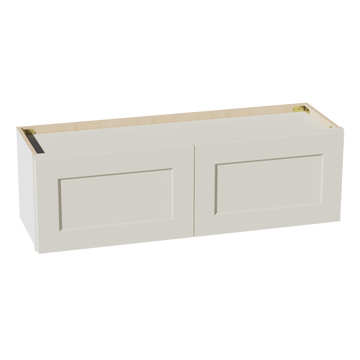 TW-W3912: Creamy White Shaker 39"W x 12"H 2 Doors Standard Wall Bridge Cabinet